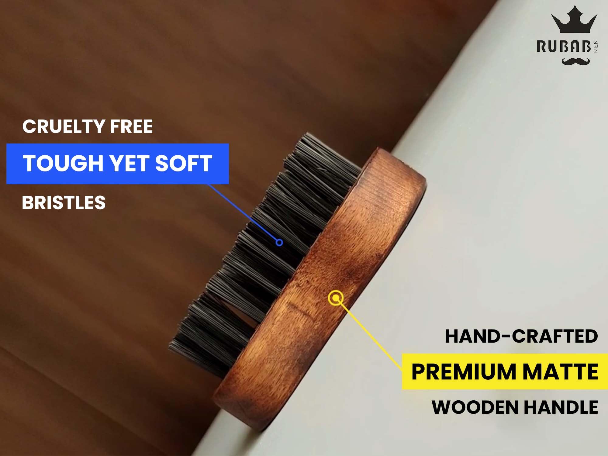 Premium Nylon Bristle Beard Brush for Men - Travel Friendly Grooming Tool | Tame & Style Your Beard Like a King | Perfect for Home, Office & Travel Essentials