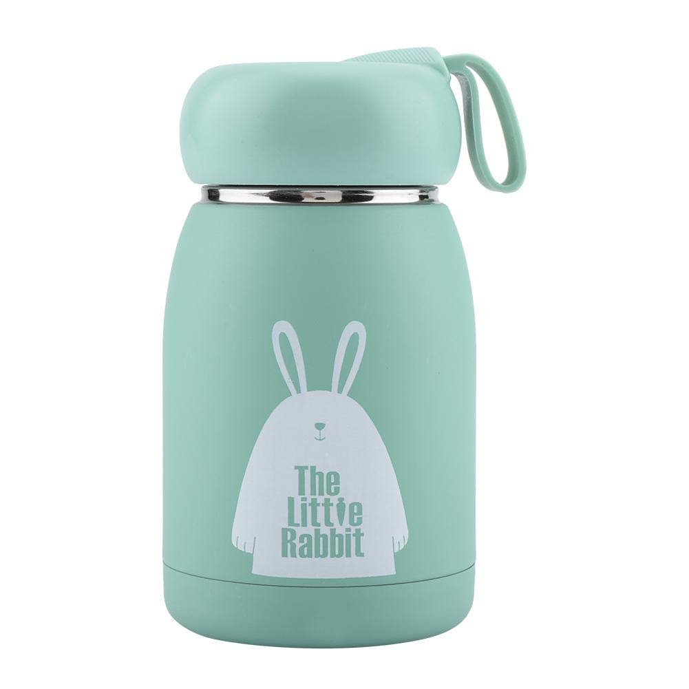 Premium Stainless Steel Vacuum Insulated Tumbler with Cute Rabbit Design - 20oz Leak-Proof Thermos Mug for Hot & Cold Drinks - Long-Lasting Temperature Retention (Green) - Perfect for Office, Travel, Hiking & Outdoor Activities