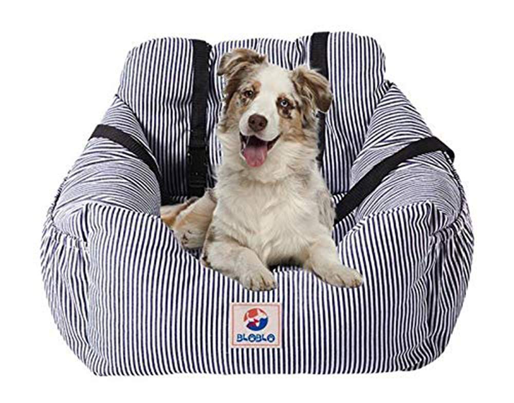 BLOBLO Dog Car Seat - Pet Booster Seat for Safe Travel, Washable Dog Bed with Storage Pocket - Perfect for Road Trips & Daily Commutes