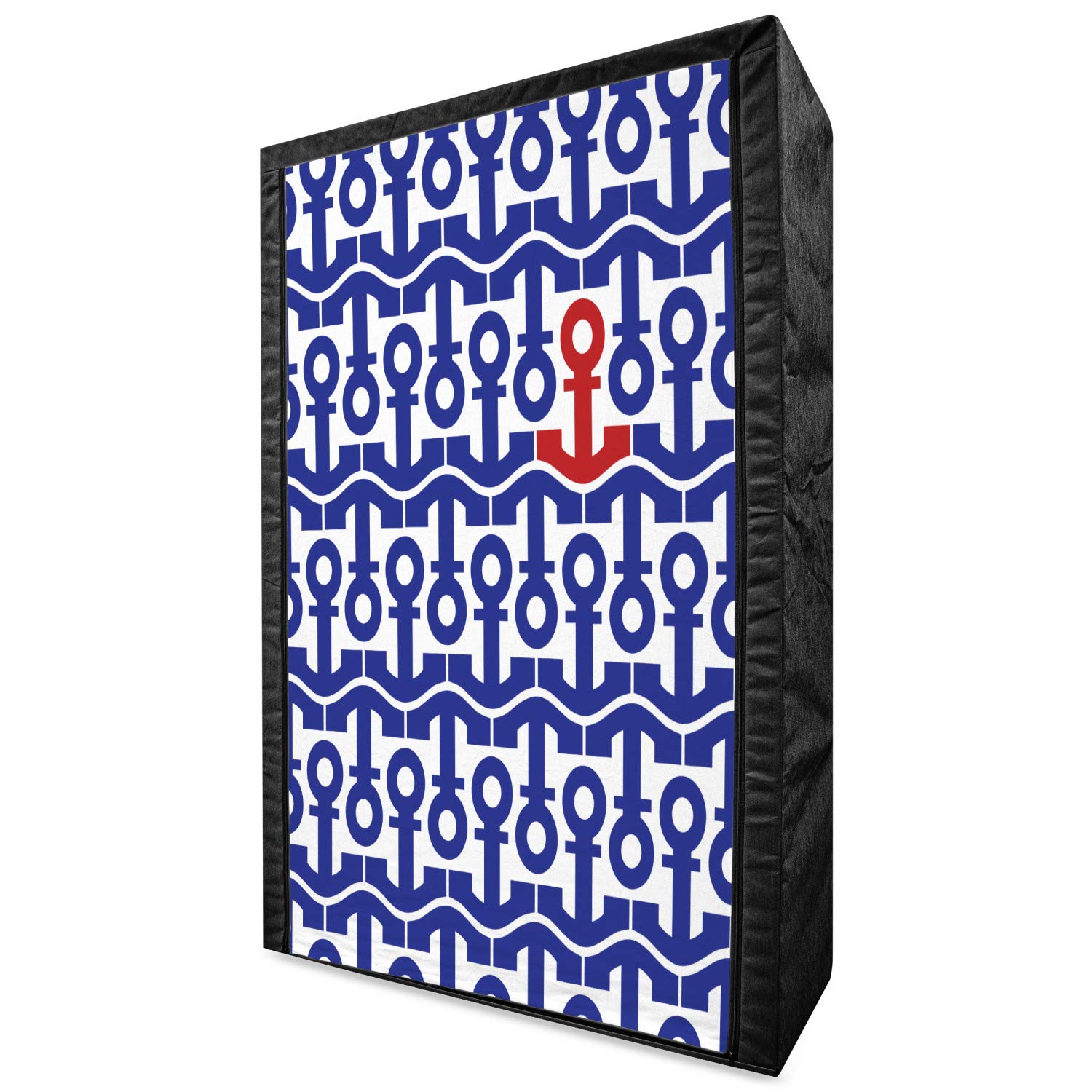 Ambesonne Nautical Fabric Wardrobe - Marine Anchors & Ship Journey Design, 42.5