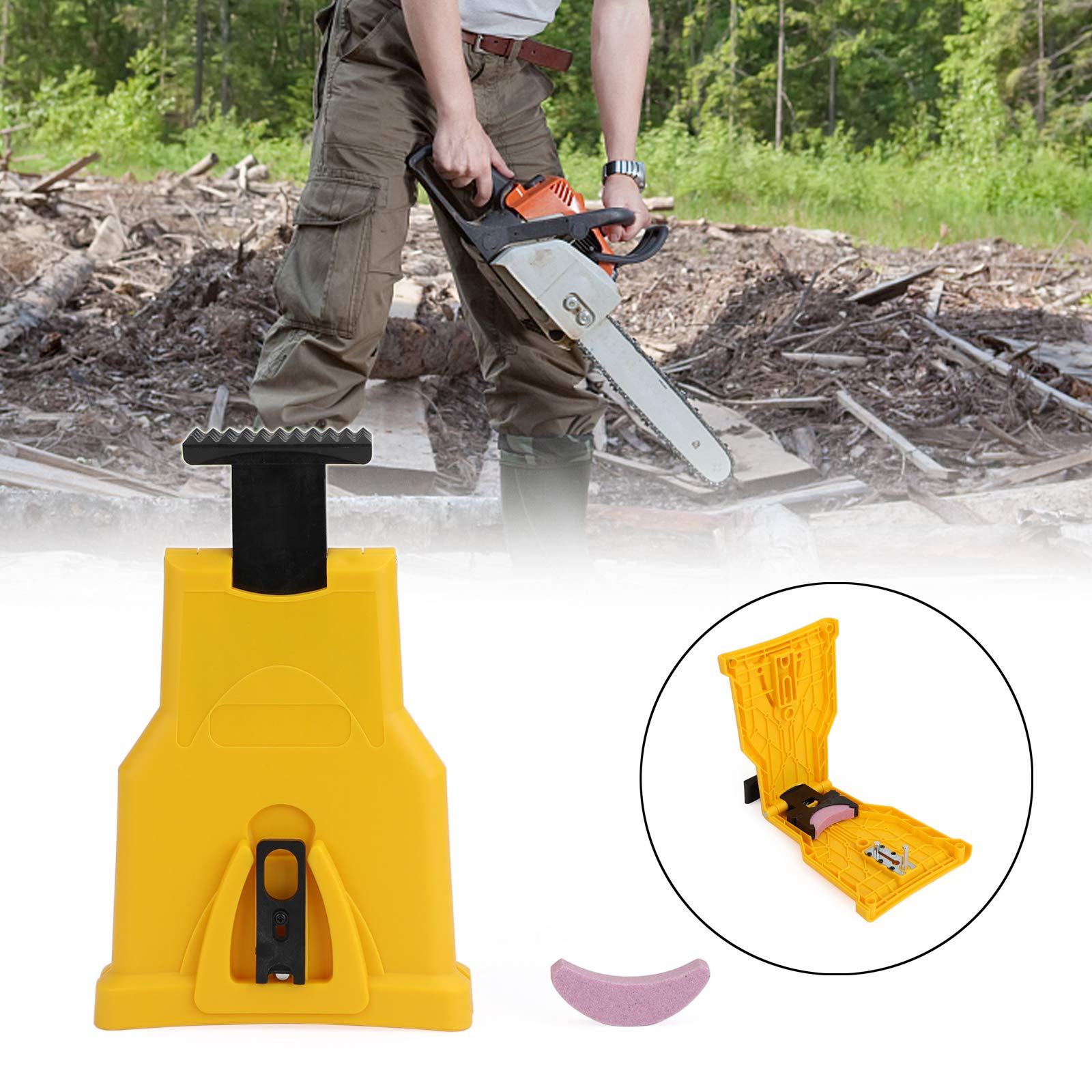 Topteng Chainsaw Sharpener Kit - 16-20 Inch Saw Chain Blade Sharpening Stone System for Fast & Precise Sharpening | Perfect for Wood Cutting, Tree Trimming & DIY Projects