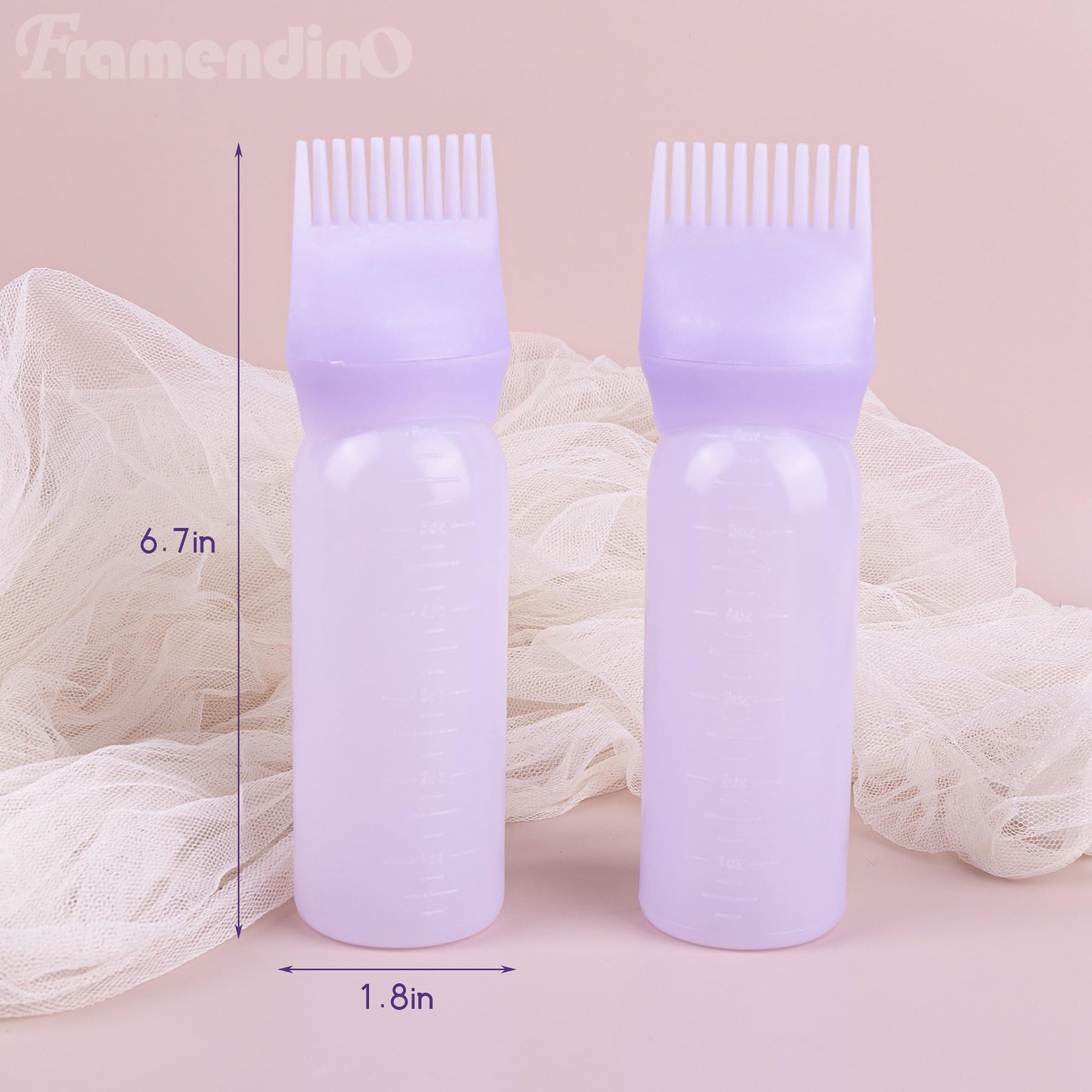 4 Pack Purple Root Touch Up Hair Dye Applicator Bottles with Brush & Graduated Scale - Perfect for At-Home Hair Coloring & Salon Use