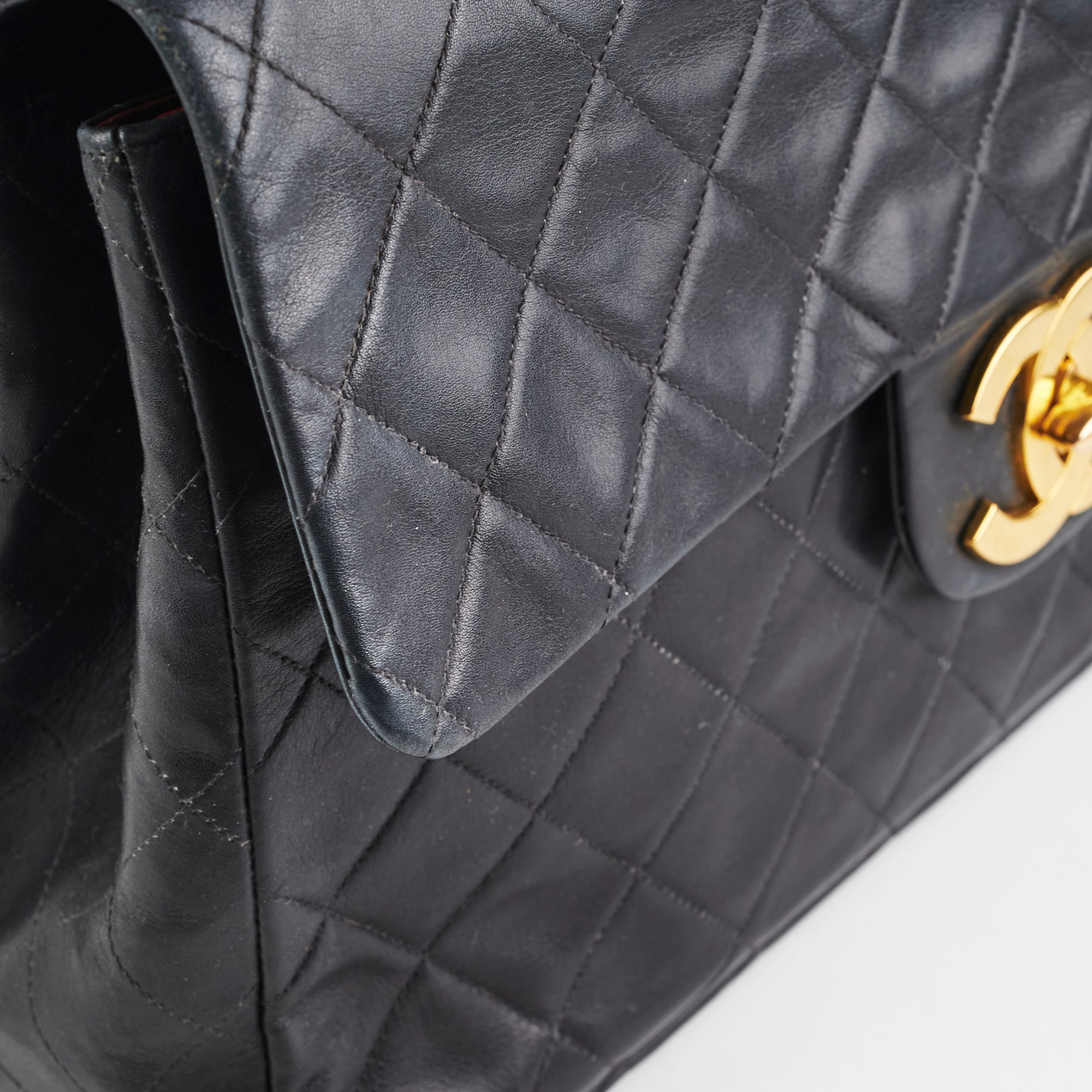 Vintage Chanel Maxi Jumbo Black Leather Flap Bag - Classic Luxury Handbag for Women, Perfect for Evening Parties, Date Nights & Special Occasions