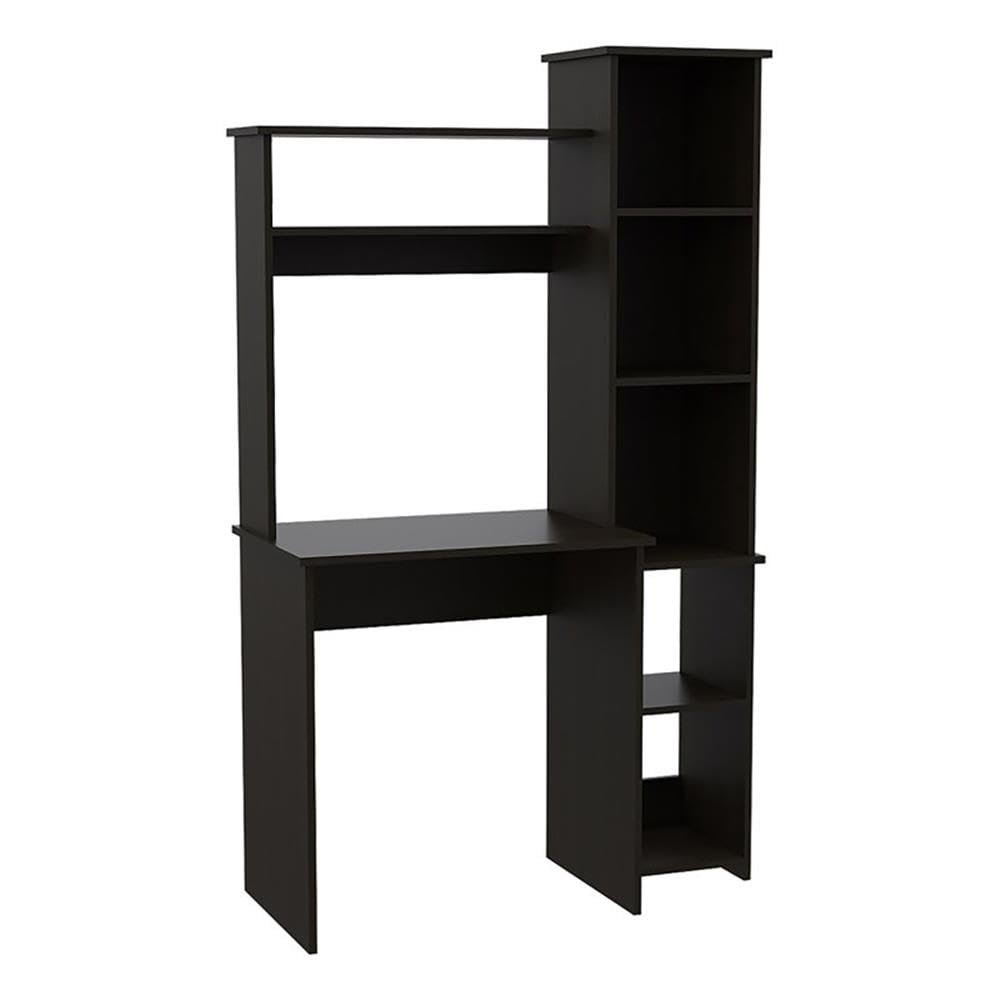 BOWERY HILL Modern Engineered Wood Home Office Desk - Black Wengue Finish, Sturdy Writing Desk for Small Spaces, Perfect for Remote Work & Study