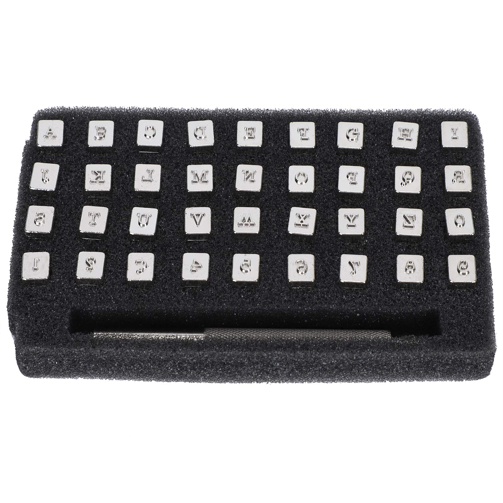 36-Piece Leather Stamp Set with 3.5mm Alphabet & Number Punch, DIY Leather Carving Tool with Handle for Leathercraft - Perfect for Jackets, Bags, Shoes, Belts, Wallets & Watch Bands | Includes Texture Plates for Professional Leather Stamping Projects