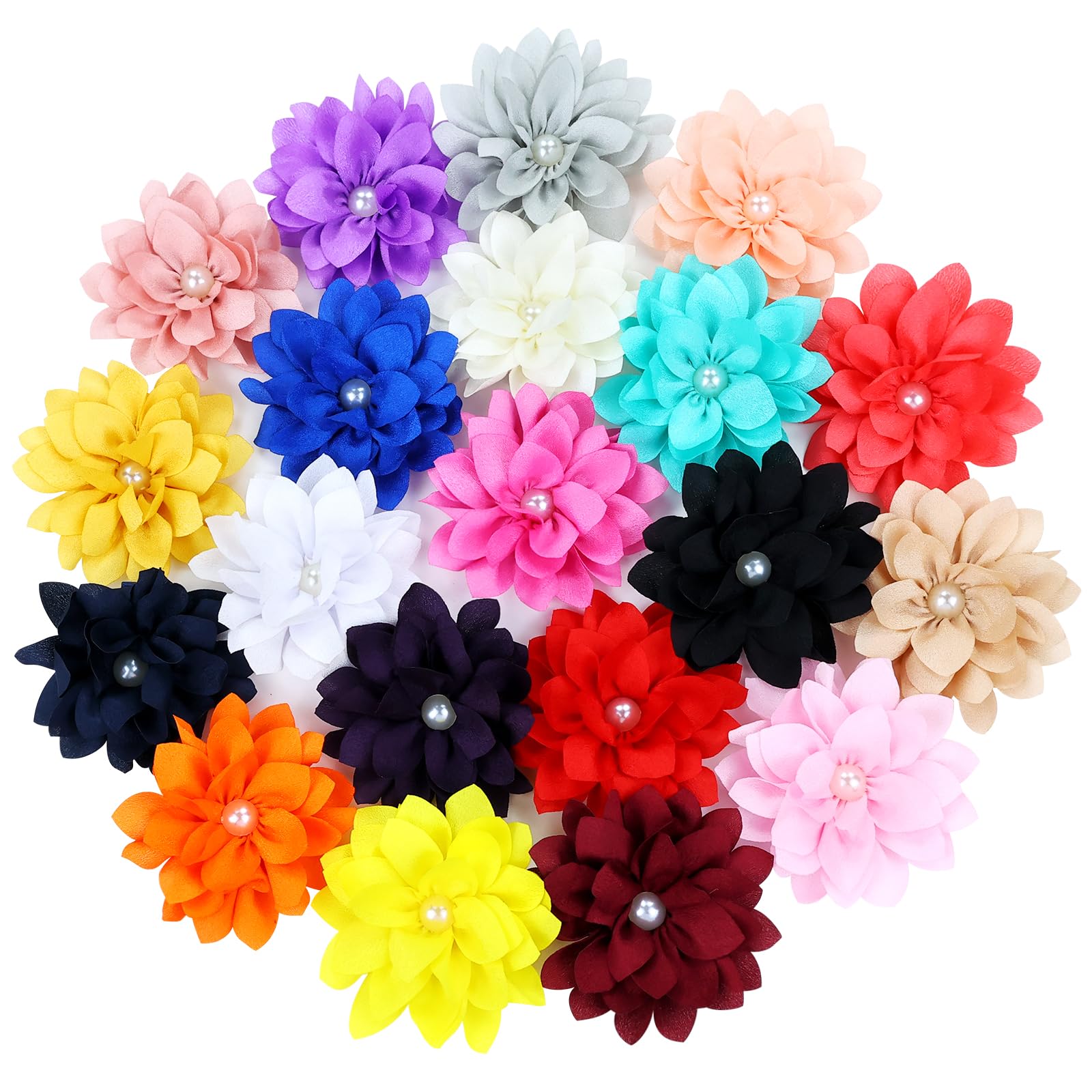 20 Pack Alligator Hair Clips with Big Flower Lotus & Pearl Design - Hair Barrettes for Baby Girls, Toddlers, Kids, Teens & Women | Perfect for School, Parties, Weddings & Daily Hair Styling
