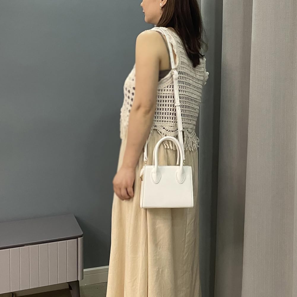 Women's Faux Leather Crossbody Tote Bag - Cute Mini Purse for Daily Use