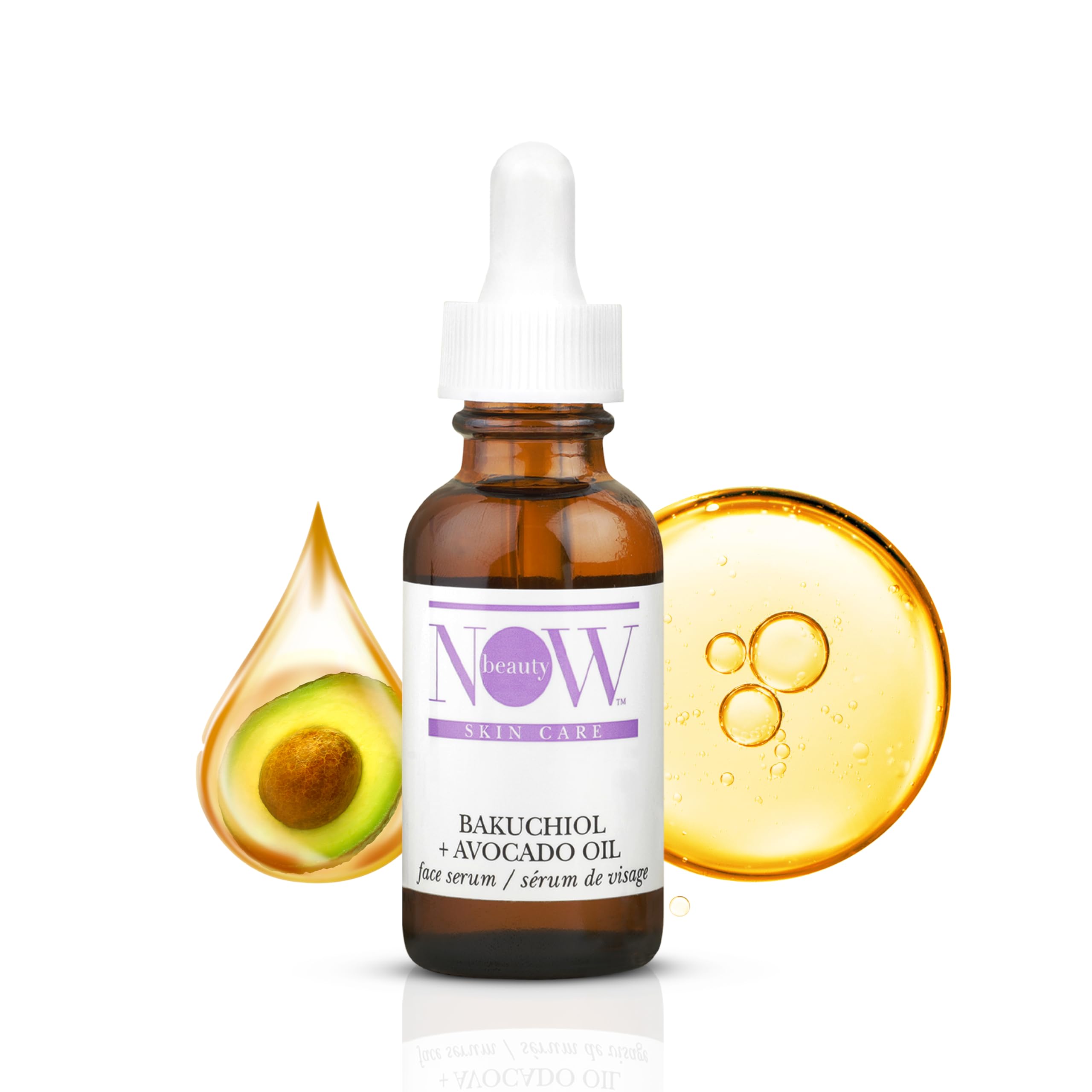 Bakuchiol & Avocado Oil Face Serum - Brightening & Hydrating for All Skin Types - Travel Size 1oz - Perfect for Daily Skincare Routine
