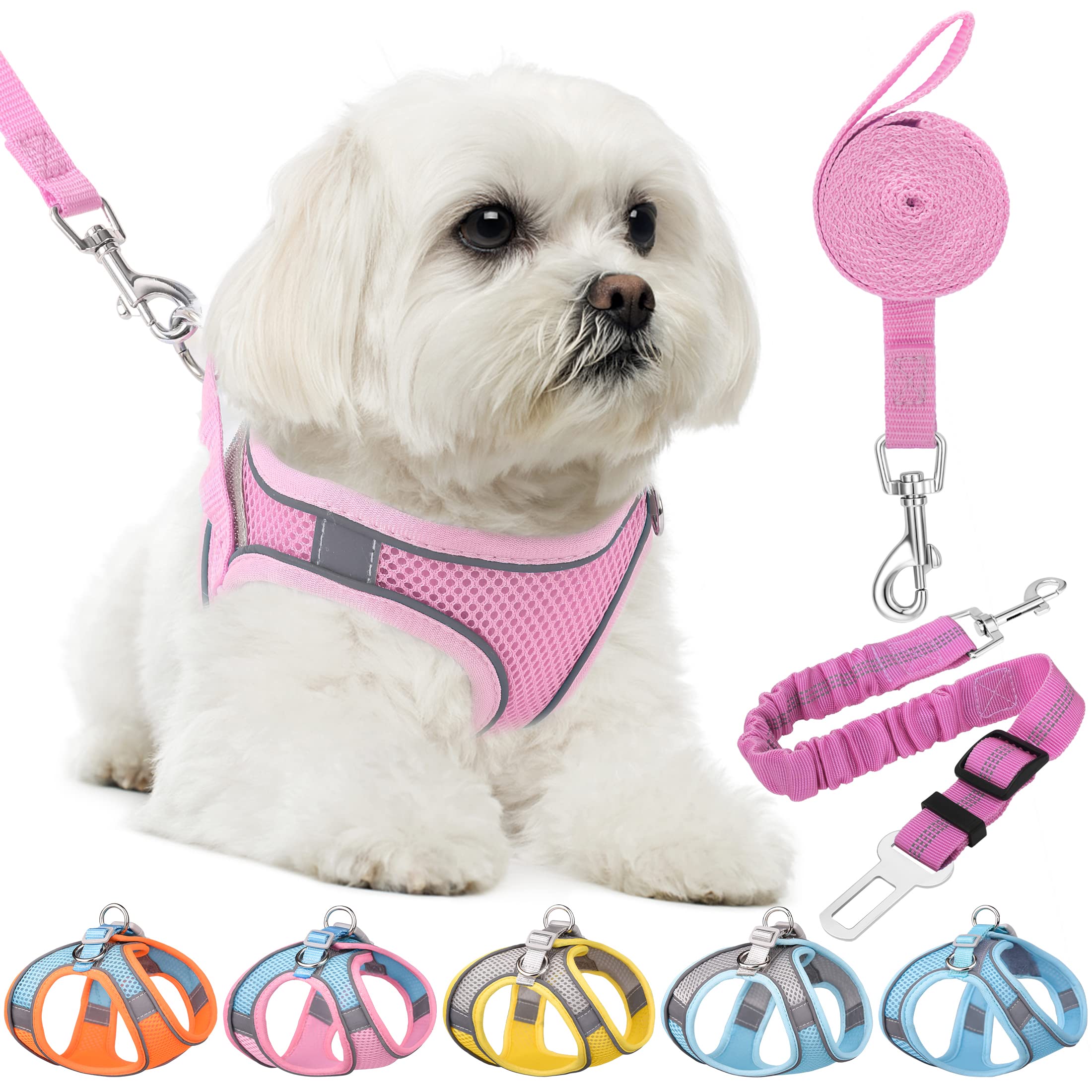 HPETHF No-Pull Adjustable Dog Harness & Leash Set - Soft Breathable Mesh Vest for Small Medium Dogs & Cats - Perfect for Walking, Training & Outdoor Adventures