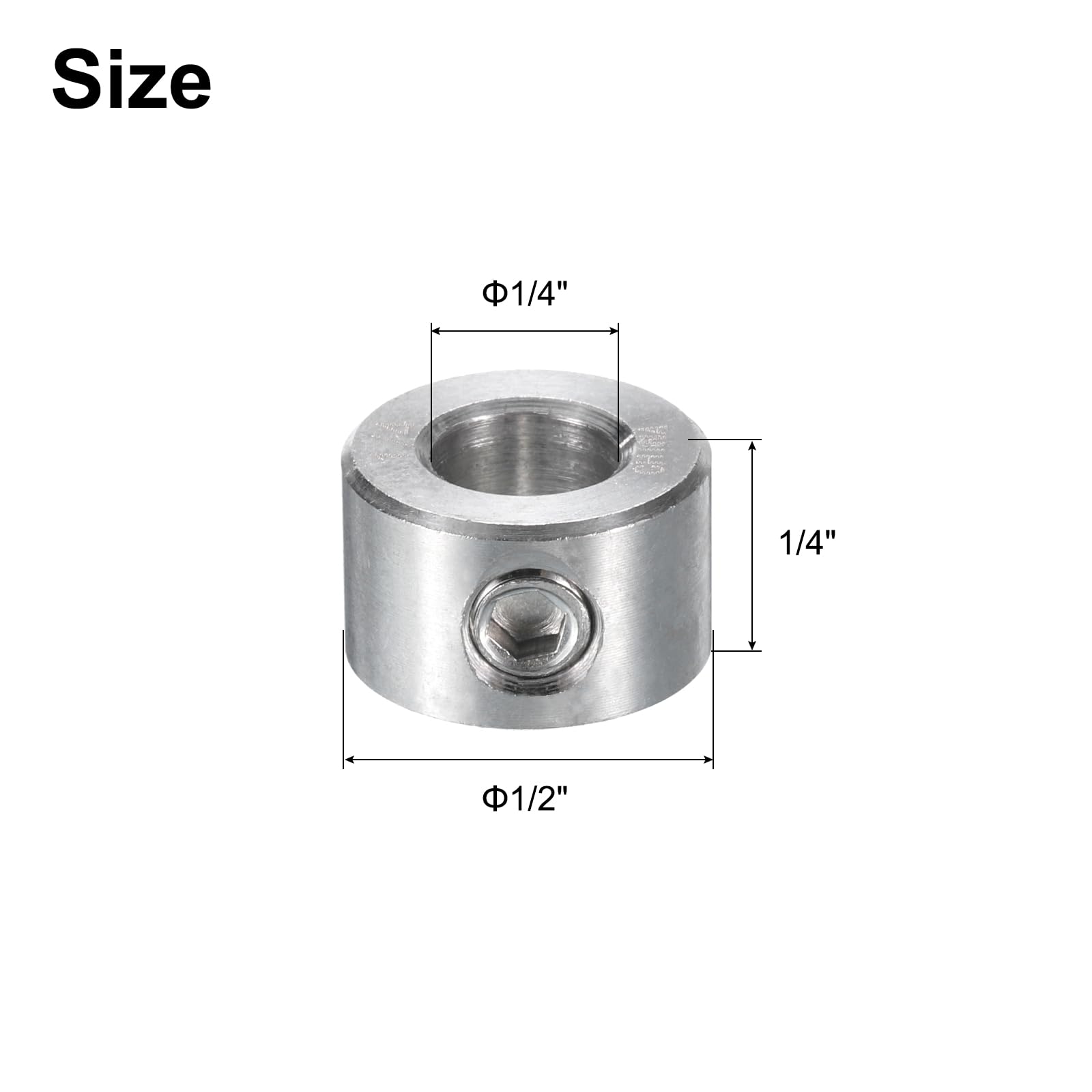 8PCS 304 Stainless Steel Set Screw Shaft Collar 1/4