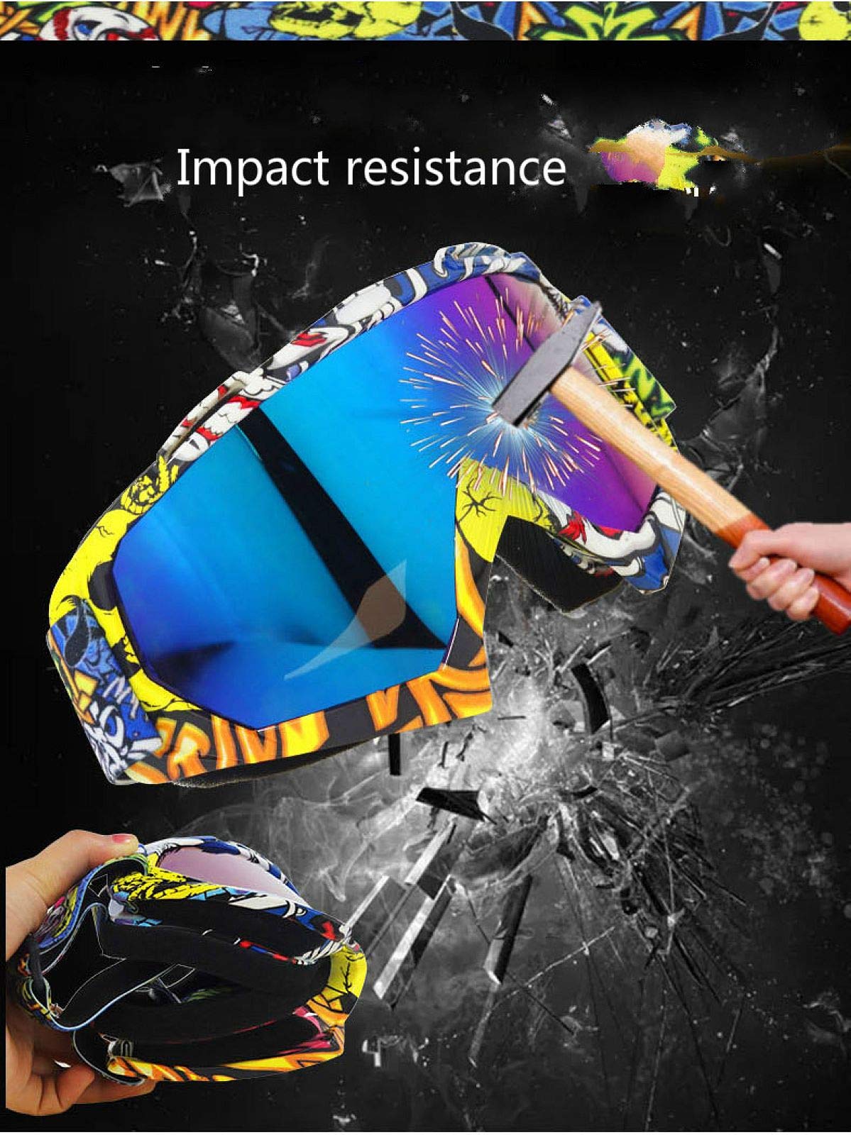 Outdoor Safety Protective Glasses - UV400 Polarized Motorcycle Goggles for Men - Durable Off-Road Riding Glasses with Anti-Fog Lens - Perfect for Cycling, ATV, Snowmobile & Motocross