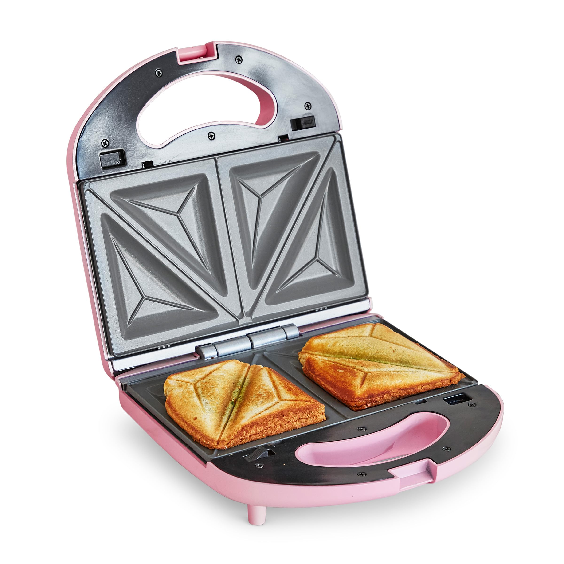 GreenLife Pro Electric Panini Press Grill & Sandwich Maker - Healthy Ceramic Nonstick Plates, PFAS-Free, Easy Indicator Light, Compact Countertop Design - Perfect for Home, Office, Dorm & Camping (Pink)
