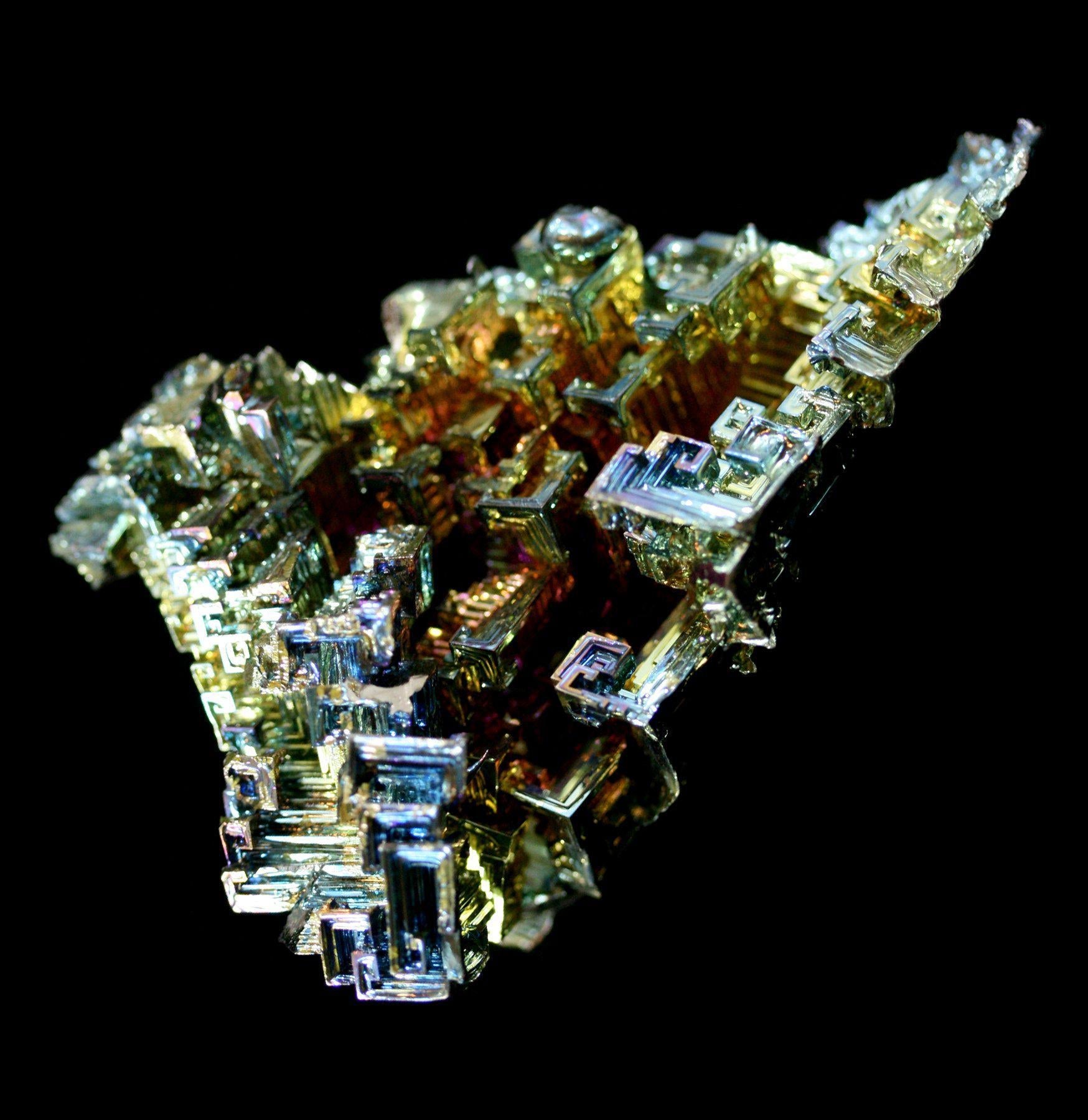 Bismuth Crystal Formation - Natural Rainbow Metallic Crystals for Science, Decor & Gifts - Perfect for Home Display, Geology Collections & Unique Present Ideas