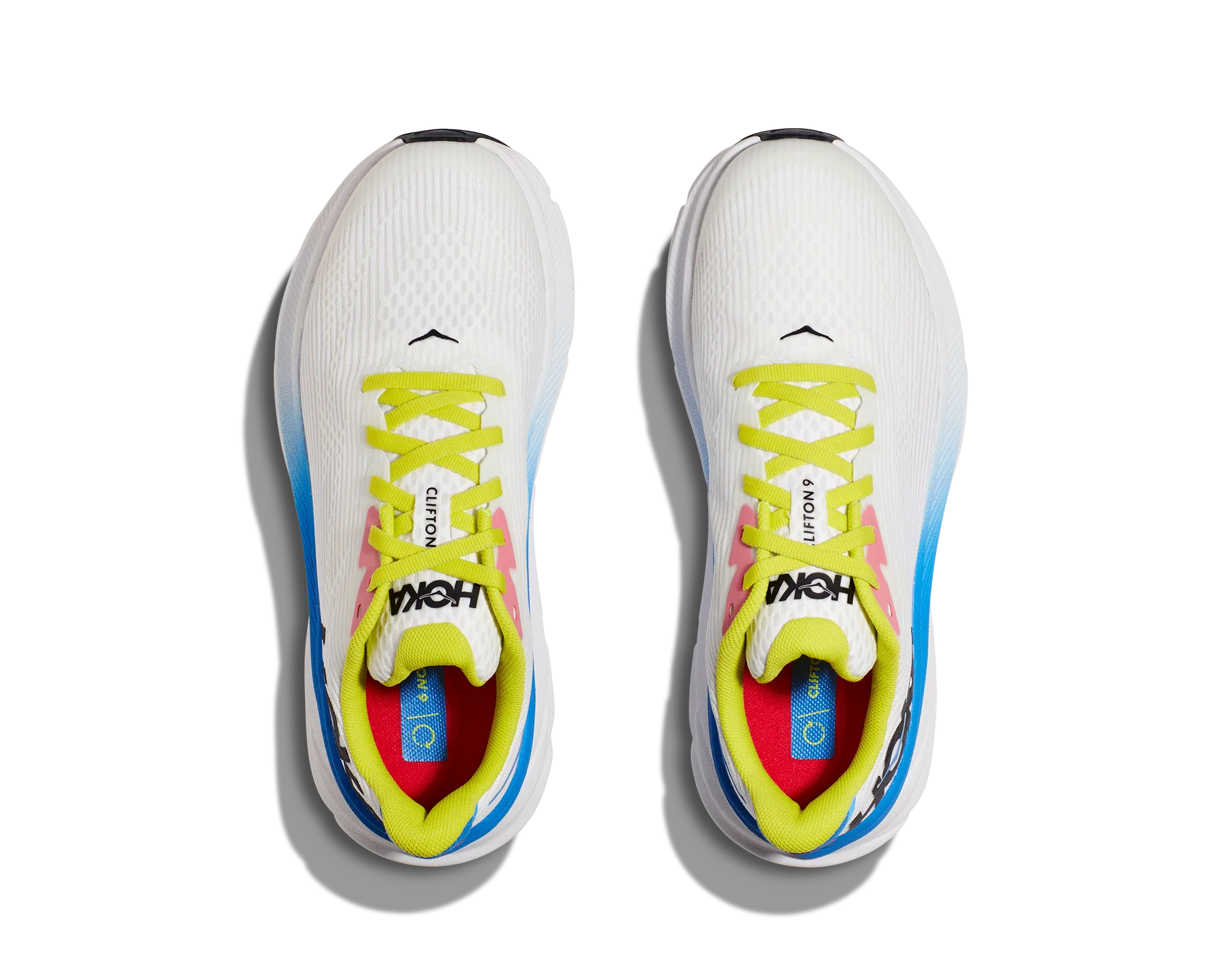 HOKA Men's Clifton 9 Running Shoes - Blanc De Blanc/Virtual Blue - Lightweight Cushioned Road Running Shoes for Men, Jogging, Gym Workouts & Daily Walking