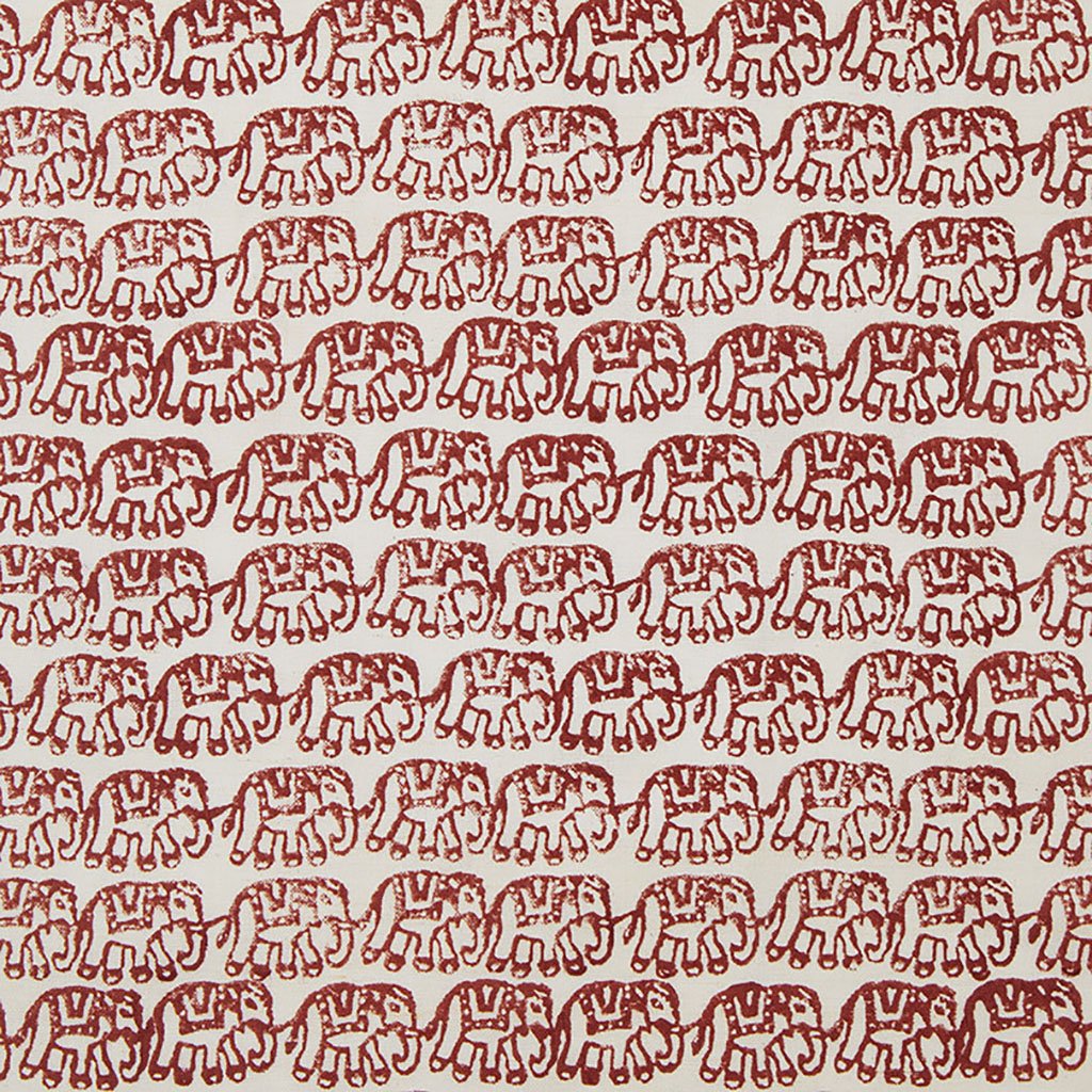 Ellie's Block Printed Fabric - Linen Cotton Blend Rust Color - Perfect for Boho Home Decor, DIY Crafts & Upholstery Projects