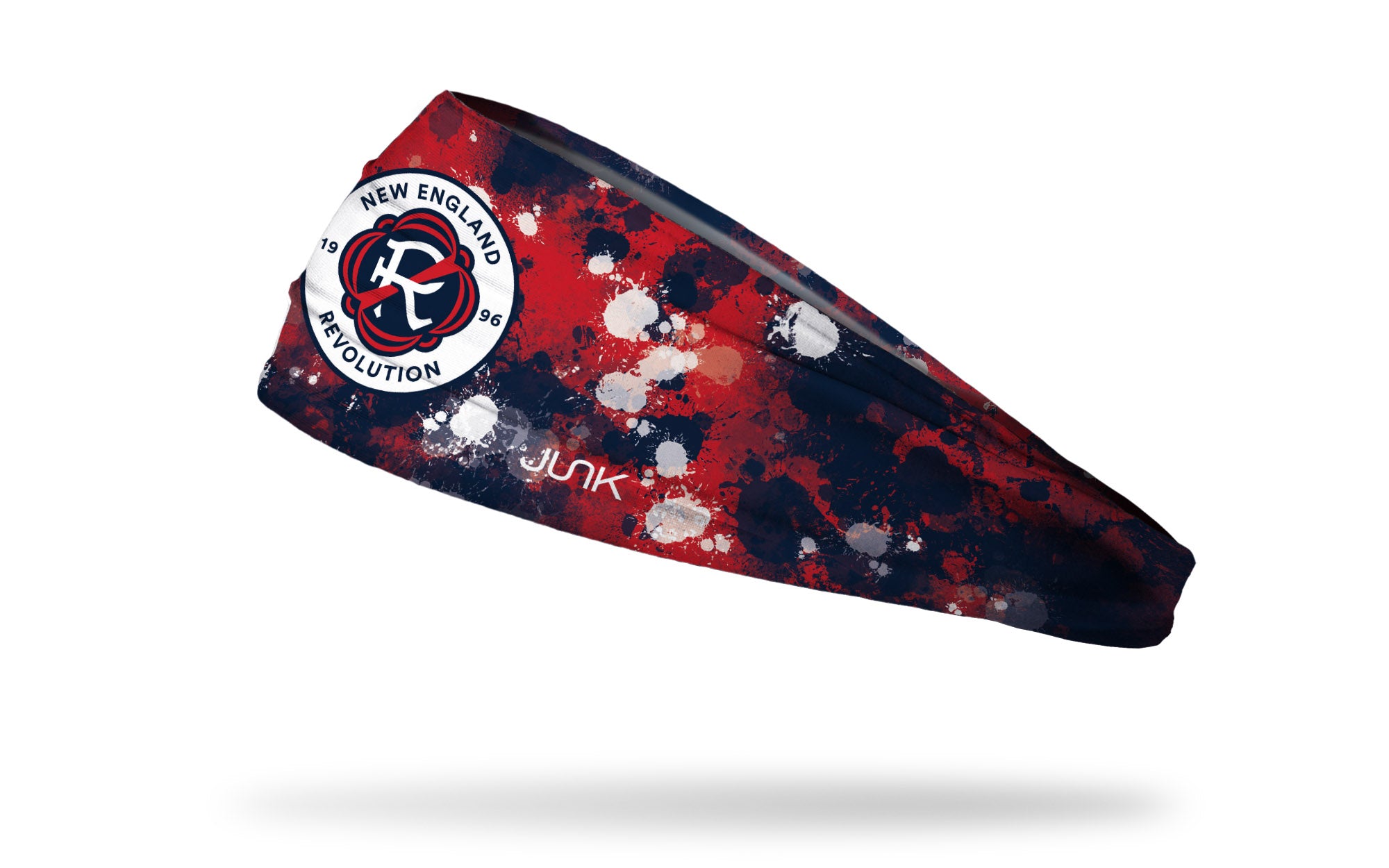New England Revolution Splatter Big Bang Lite Headband - Adjustable Sweatband for Running, Soccer & Workouts - Lightweight & Breathable Sports Headband for Men & Women