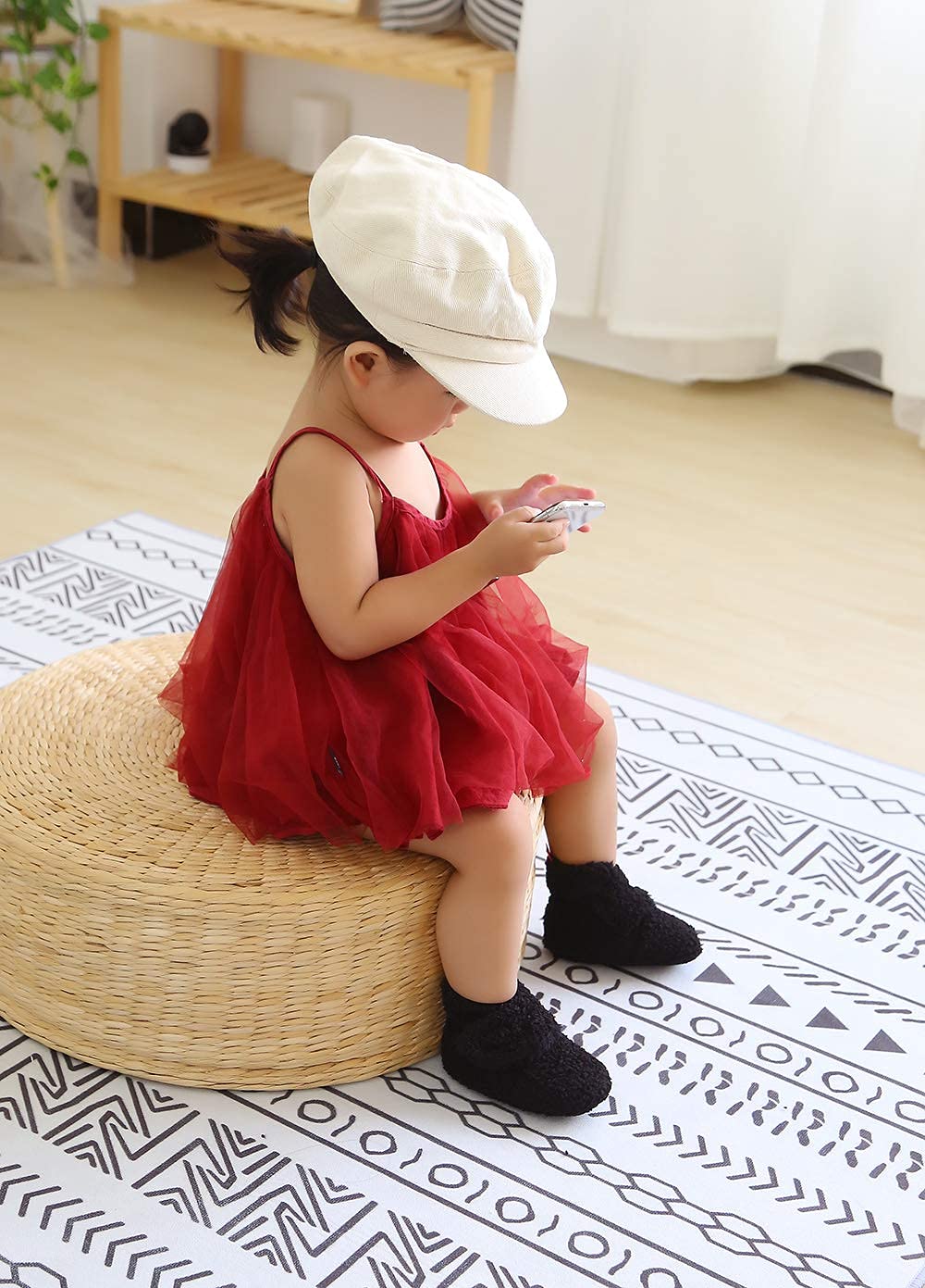Ohwawadi Infant Baby Slippers for Girls & Boys - Warm Non-Slip Booties, Newborn Crib Shoes & Prewalker Footwear | Perfect for Indoor Play, Nursery, and First Steps