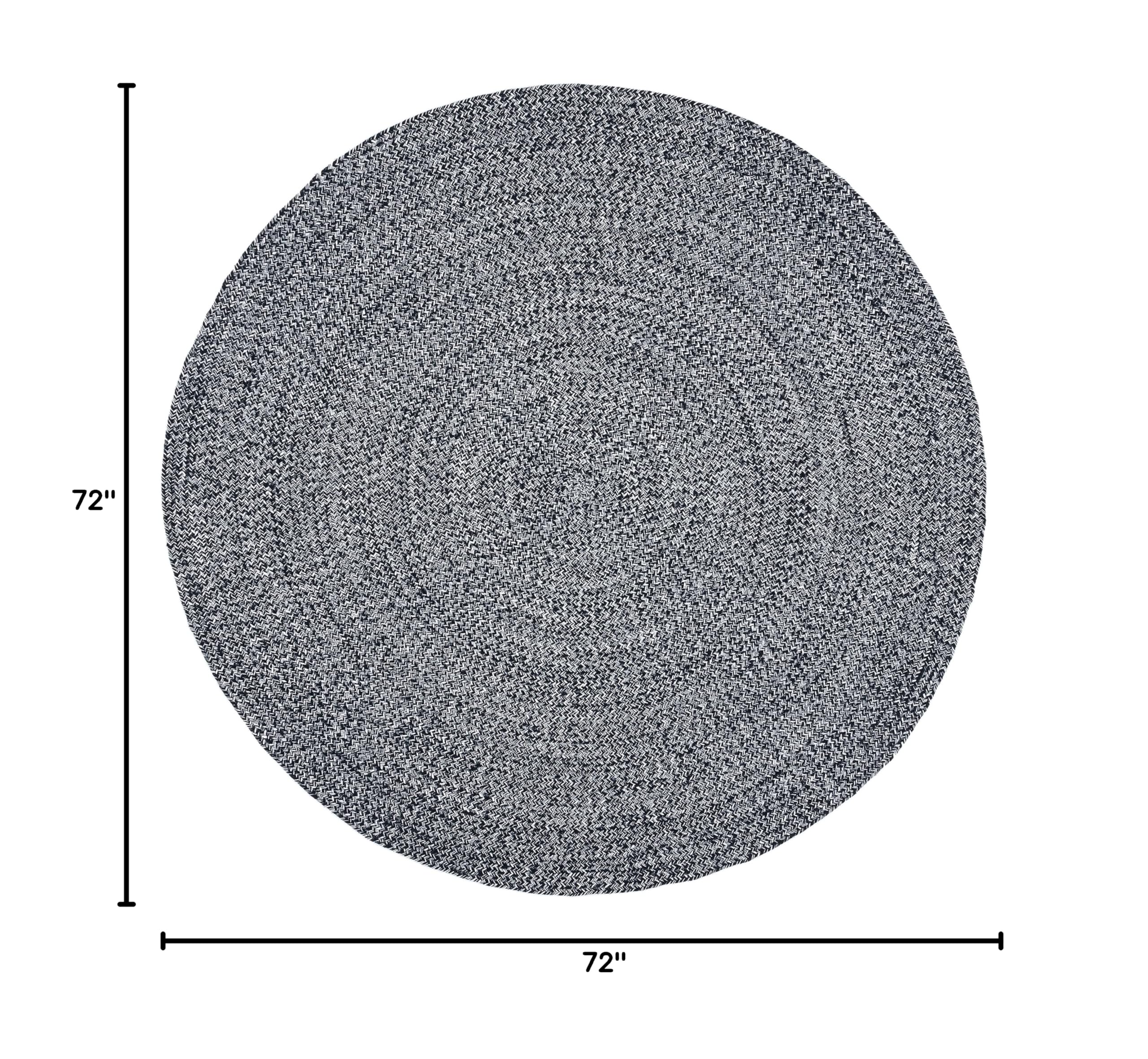 SAFAVIEH Braided Collection 6-Foot Round Black BRD351Z Flatweave Cotton Area Rug - Perfect for Living Room, Bedroom, or Office Decor