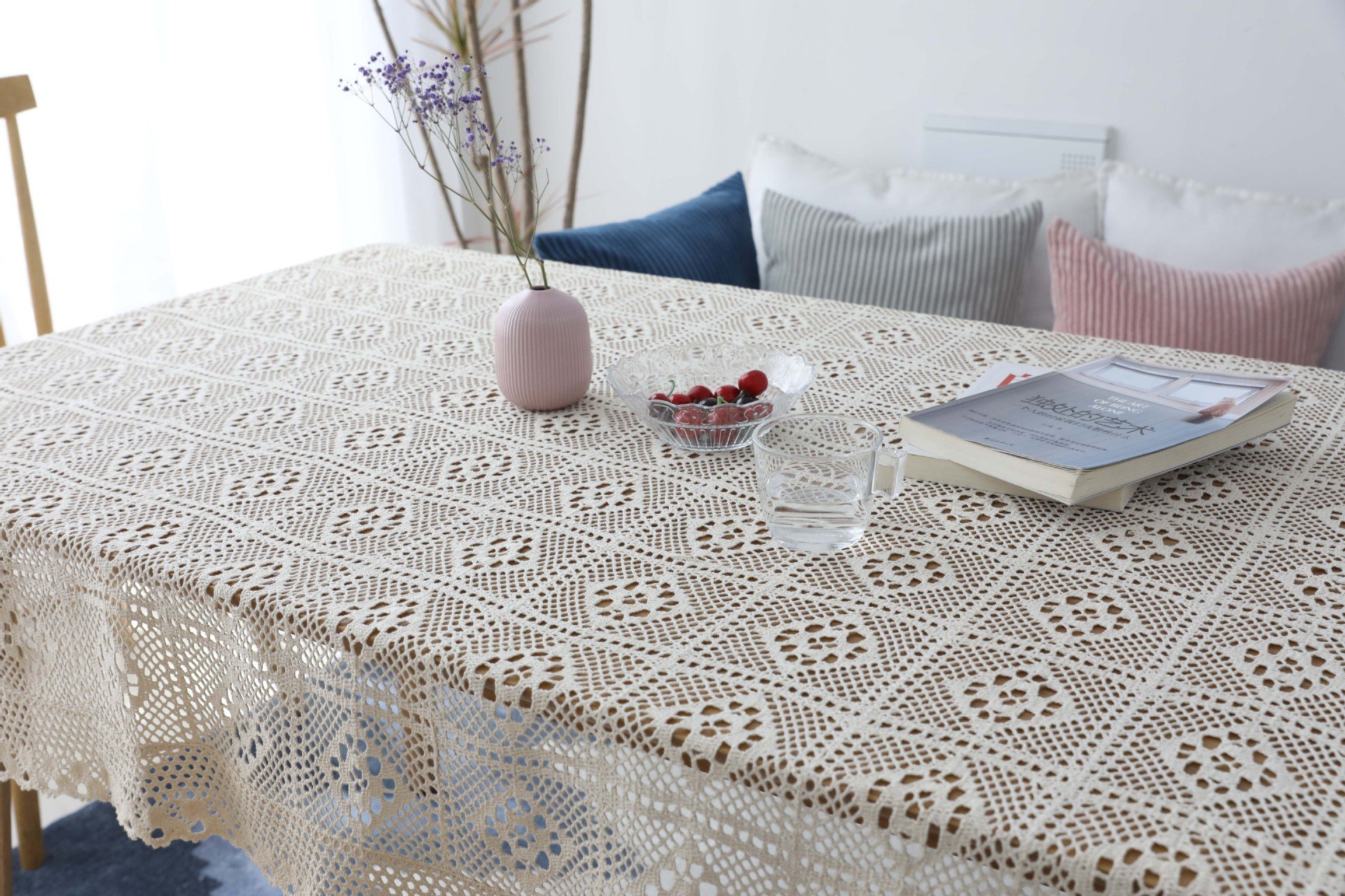 Handmade Crochet Cotton Tablecloth 55