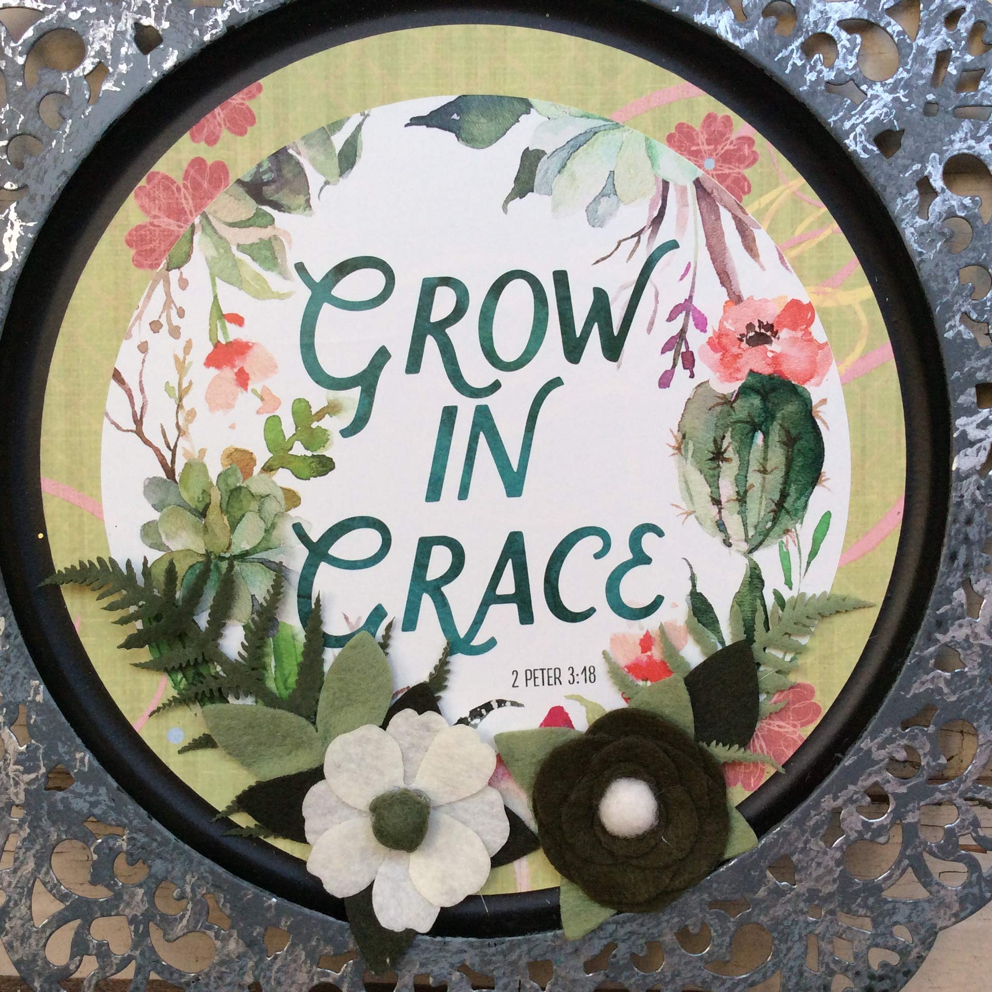 AGD Home Decor - Elegant Grow In Grace Greenery Metal Charger Plate for Wedding, Party & Holiday Table Settings | Rustic Farmhouse Dinnerware Decor