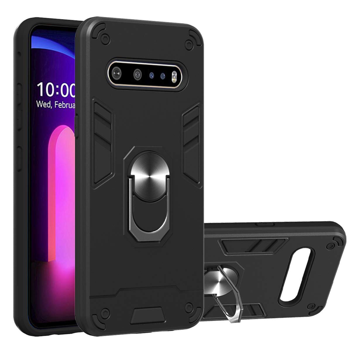 LG V60 ThinQ 5G Case - Dual Layer Shockproof Hybrid Hard PC & Soft TPU Cover with Kickstand | Slim Protective Case for LG V60 ThinQ 5G 6.8