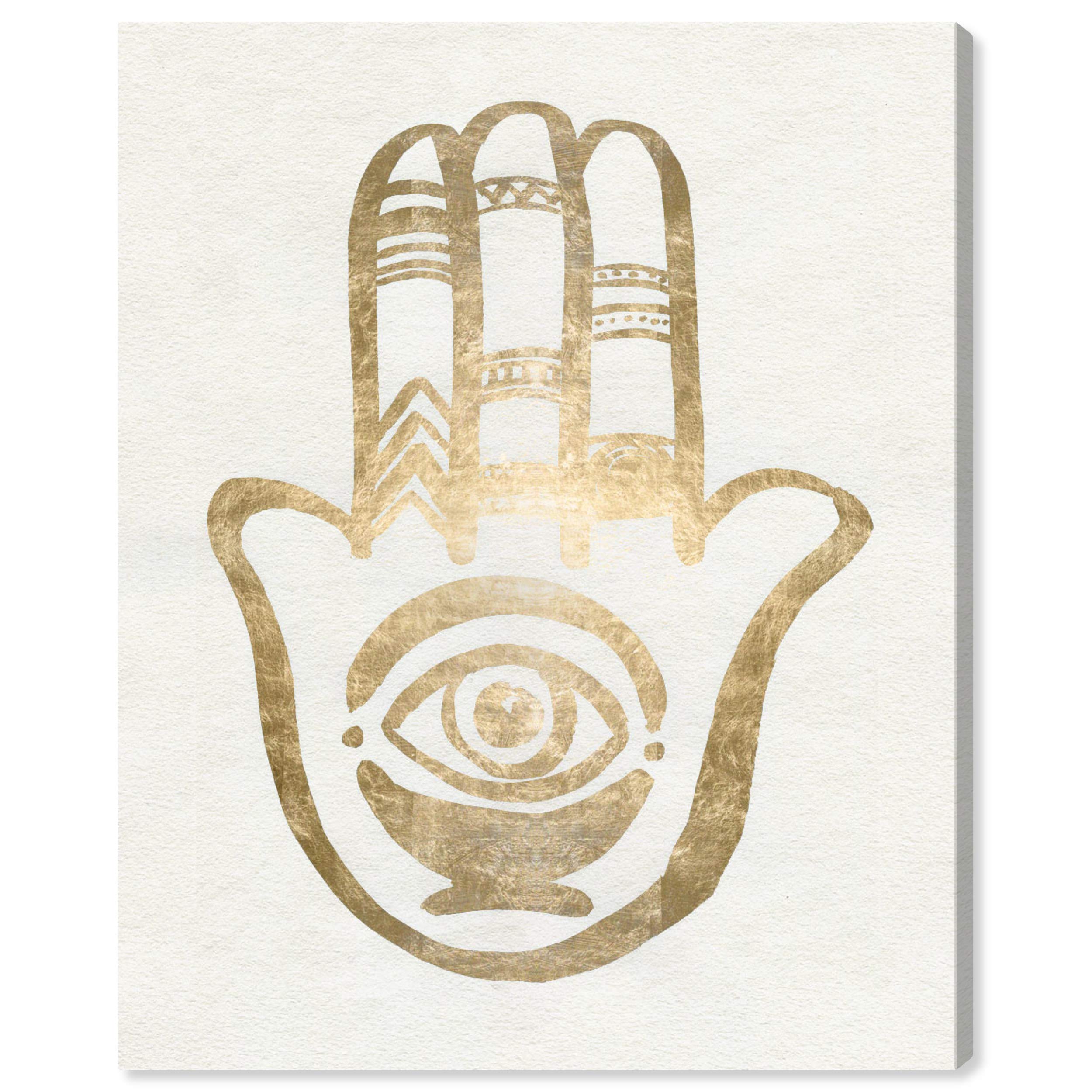 Oliver Gal Artist Co. Hamsa Gold Wall Art Canvas Print - 36
