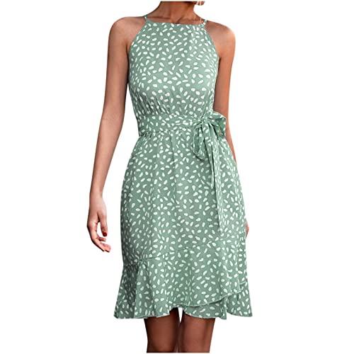 Women's Summer Casual Sleeveless Round Neck Bandage Dress - Beach Vacation Outfit, Party Wear & Gift for Her