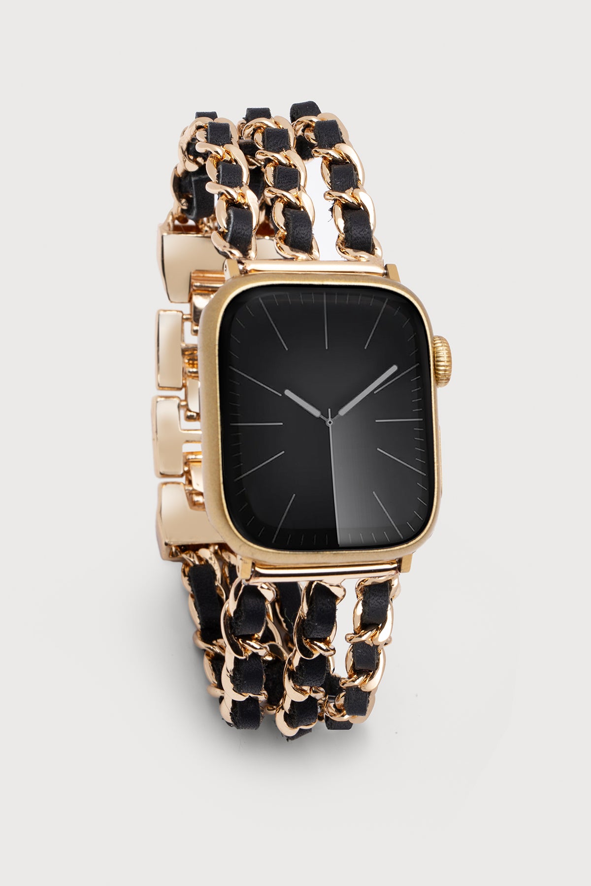 Premium Genuine Leather Gold Chain Strap for Apple Watch - Stylish & Durable Replacement Band for Work, Gym & Everyday Wear
