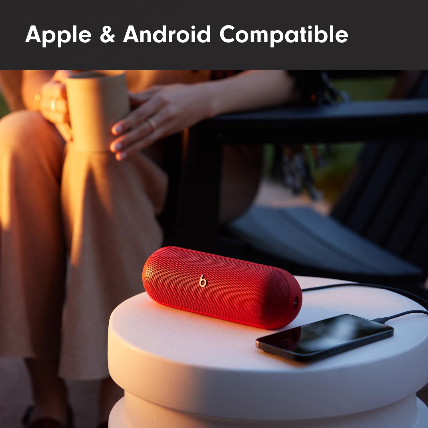 Beats Pill Wireless Bluetooth Speaker with USB-C Portable Charger - 24H Battery Life, IP67 Waterproof, Built-in Mic - Compatible with Apple iPhone & Android Phones - Perfect for Outdoor, Travel, Pool Parties (Renewed, Statement Red)