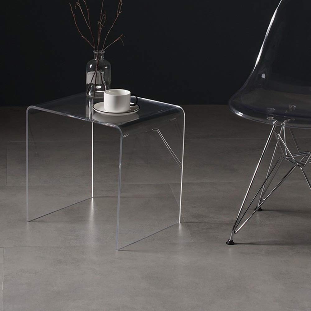 Modern Glass Coffee Table Set - 3-Piece Transparent Nesting Tables for Living Room, Office & Dorm Decor | Stylish Side Tables for Small Spaces with Tempered Glass Top | Perfect for Coffee, Books & Display