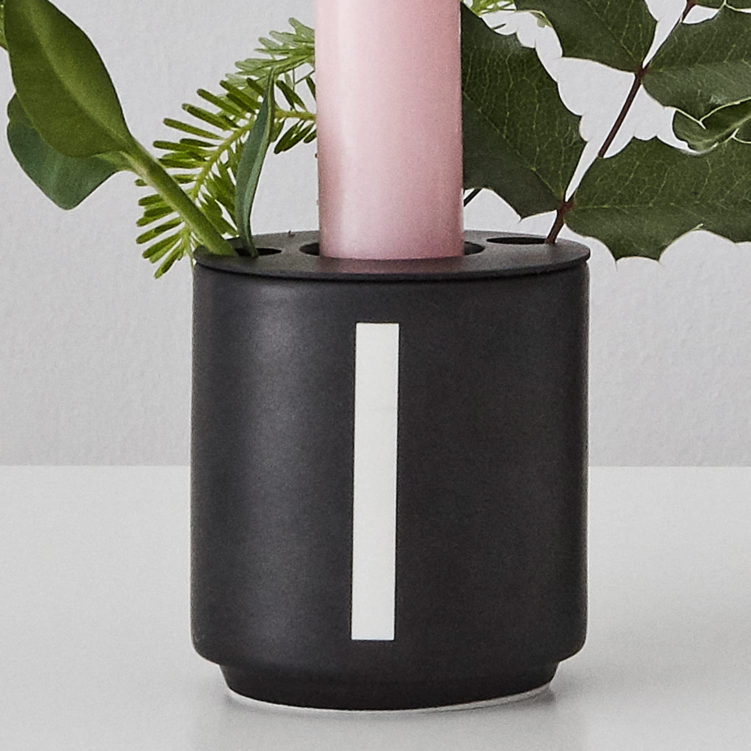 Design Letters Favorite Vase & Candle Holder Set - Dark Green Home Decor for Living Room, Bedroom, and Wedding Centerpieces