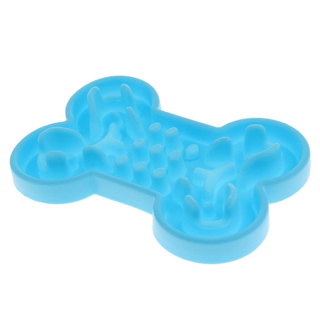 Slow Feed Interactive Pet Bowl for Dogs & Cats - Prevent Bloat & Choking - Blue - Perfect for Mealtime Fun & Portion Control