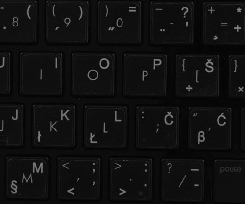 Croatian Slovenian Keyboard Stickers - White on Clear for Laptops & PCs