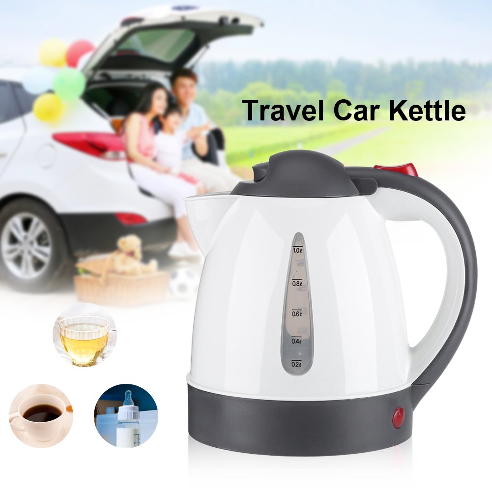 12V Electric Car Kettle - 1000mL Portable Water Boiler & Heater for Tea, Coffee - Fast Boiling with Auto Shut-off - Perfect for Travel, Camping, Road Trips & Office Use