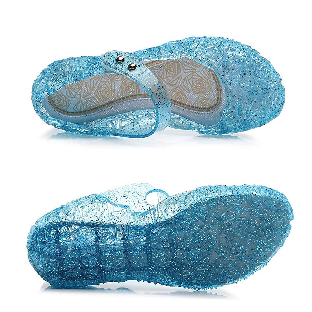 TechCity Princess Girls Sandals - Kids Toddler Mary Jane Jelly Shoes for Dress Up, Dance Party & Cosplay | Perfect for Birthday Parties, Playdates & Costume Events