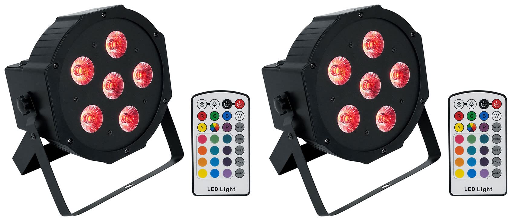 Rockville Rechargeable PAR 6RF Battery RGBWA+UV Wireless DMX Lights with RF Remote - Perfect for Stage Lighting, DJ Shows, and Live Events