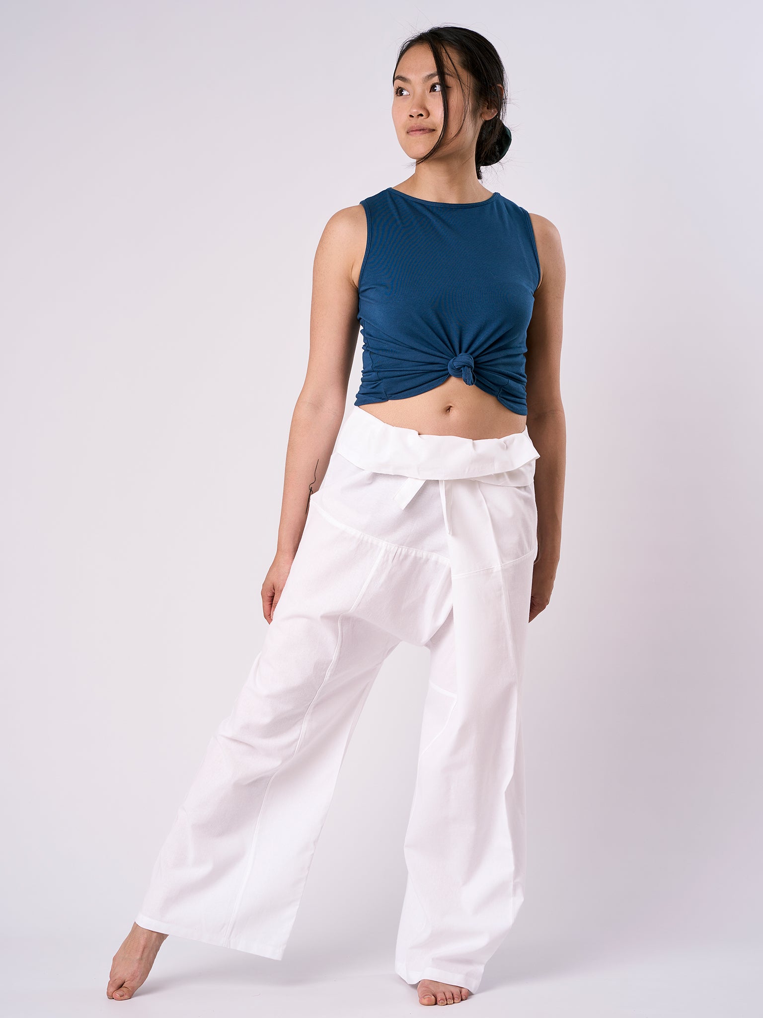 Organic Cotton Yoga Pants for Women - Comfortable & Breathable Thai Fisherman Pants - Perfect for Yoga, Meditation & Lounge Wear