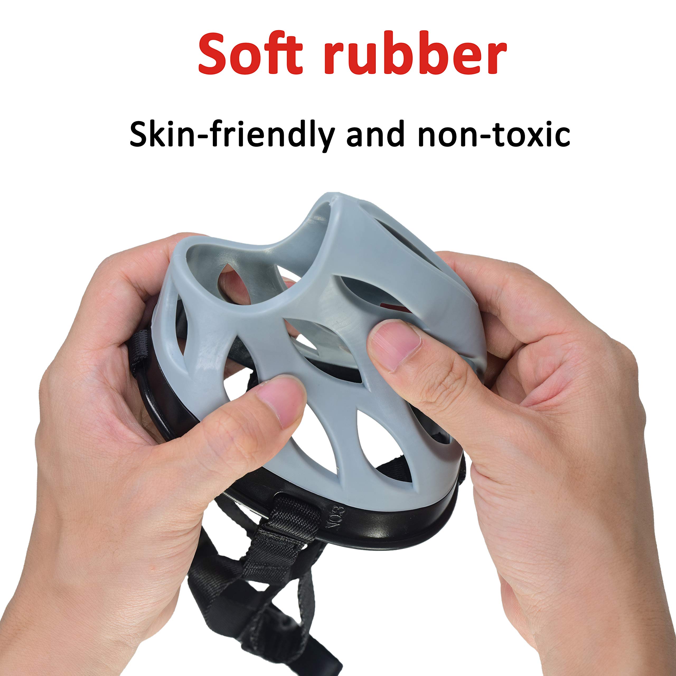 BARKLESS Dog Muzzle - Soft Rubber Basket Muzzle for Small Medium Large Dogs - Stops Barking, Biting & Chewing - Comfortable & Adjustable (Size 2, Grey) - Perfect for Training, Grooming & Vet Visits