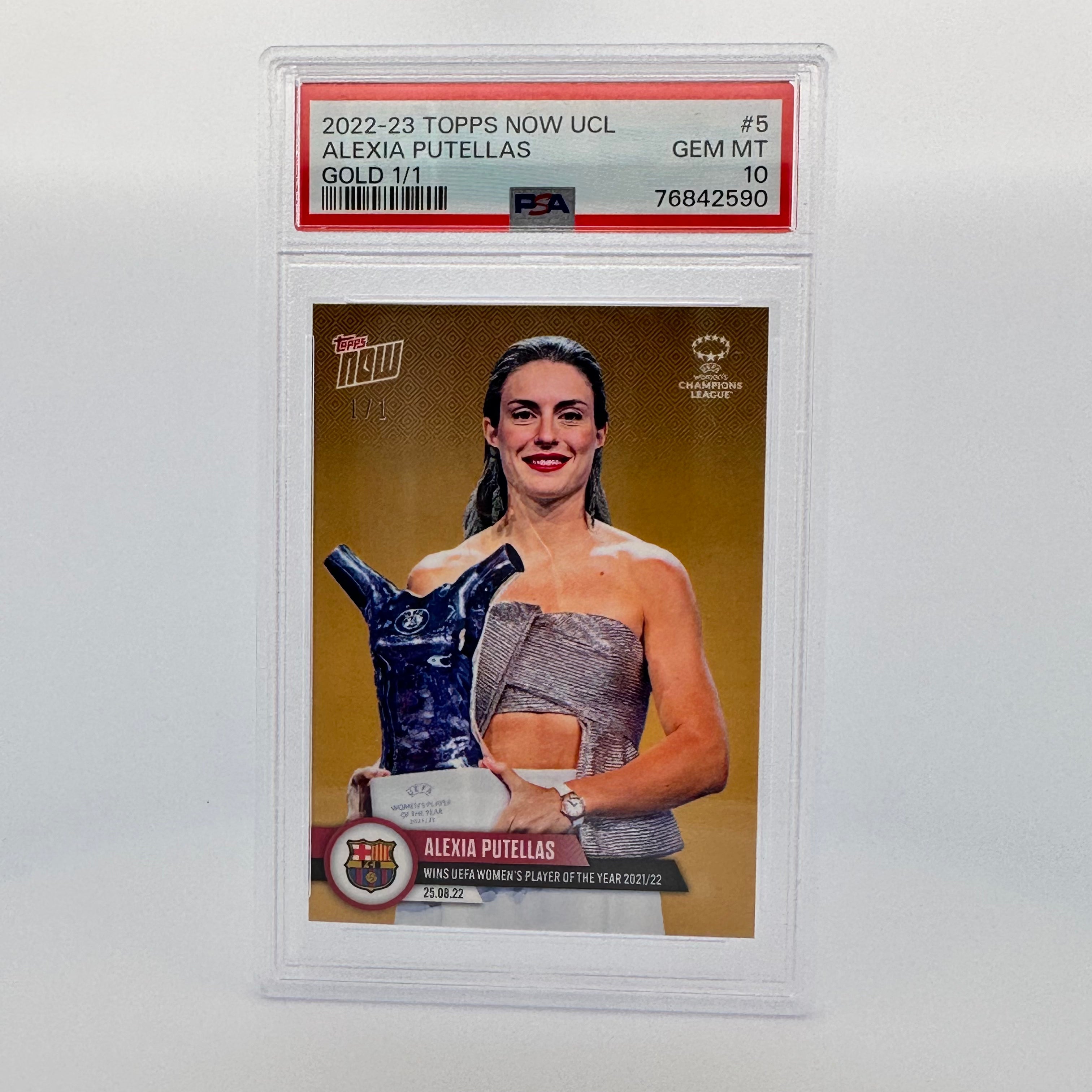 PSA 10 1/1 Alexia Putellas #5 UEFA Champions League Gold Parallel Soccer Card - Perfect for Collectors, Investors & Soccer Fans (Game Room, Man Cave, Sports Memorabilia Display)