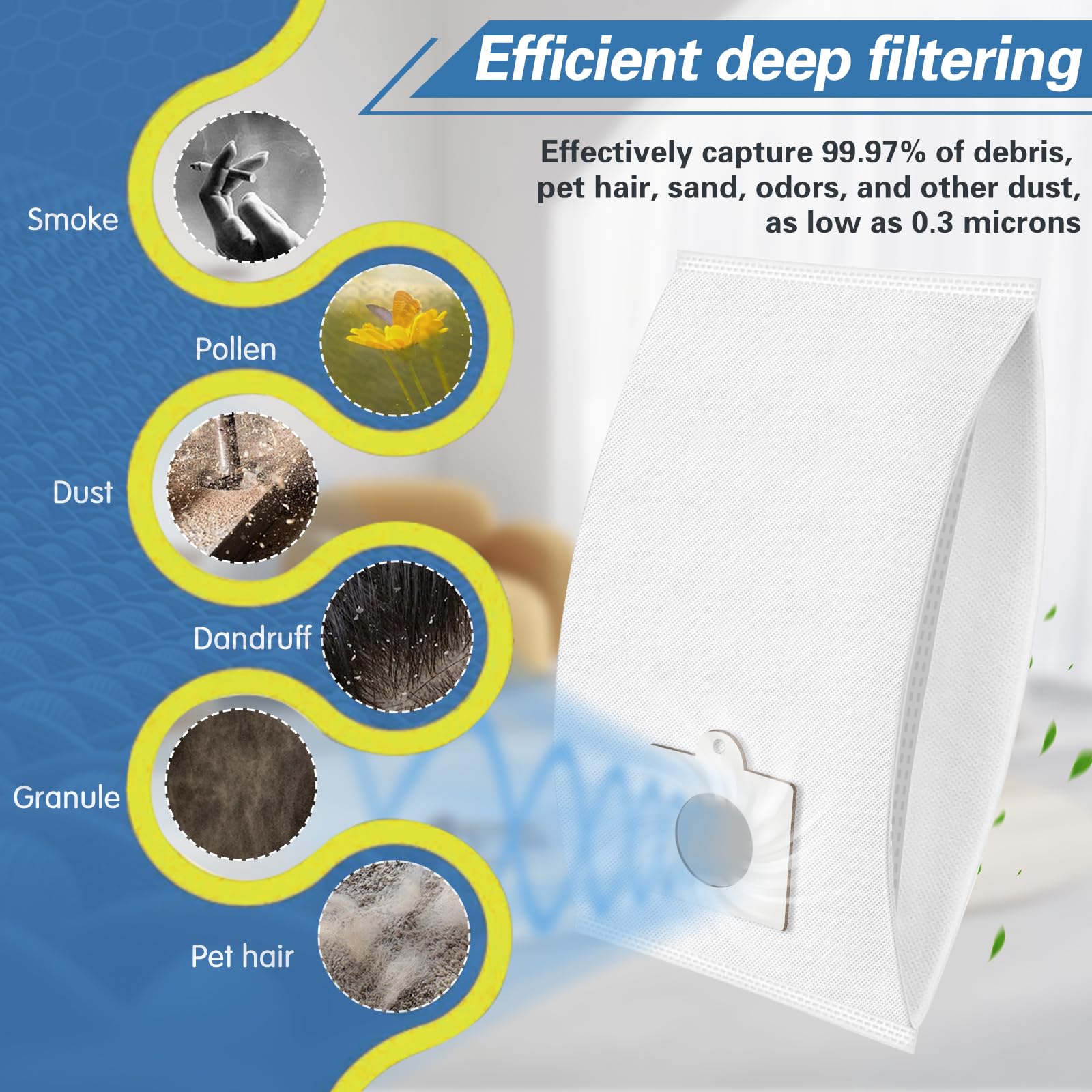 14 Pack Type Q/C Canister Vacuum Bags 53292 - Compatible with Kenmore 53292 HEPA Vacuum Bags - Perfect for Home Cleaning, Pet Hair Removal & Allergen Reduction