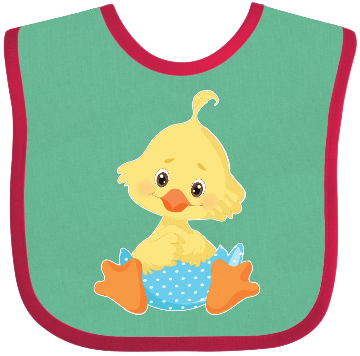 Inktastic Adorable Easter Chick in Blue Easter Egg Baby Bib - Perfect for Easter Celebrations, Baby Showers, and Holiday Photo Shoots