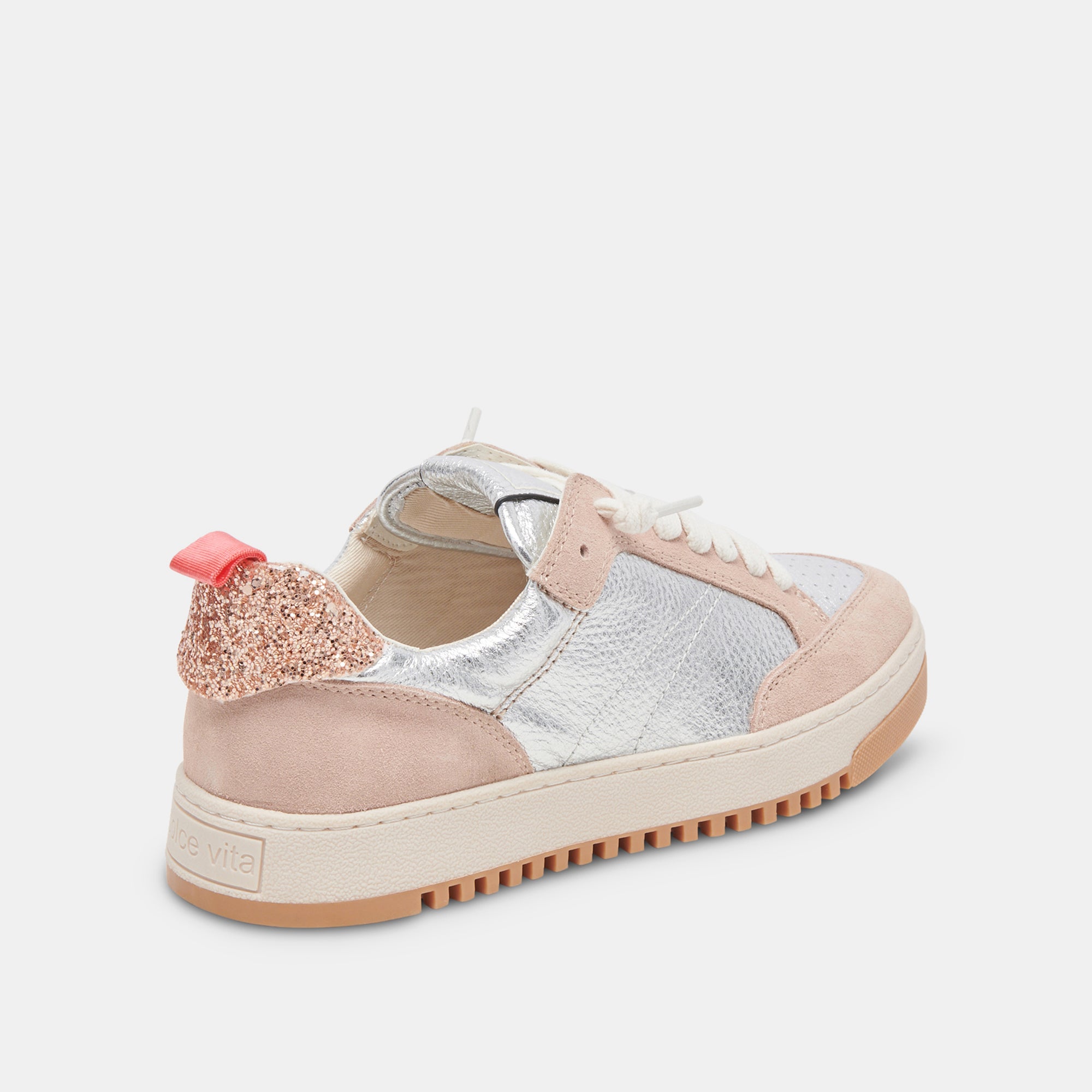 CALIL Women's Blush Multi Metallic Leather Sneakers - Stylish & Comfortable for Casual Wear, Work & Travel