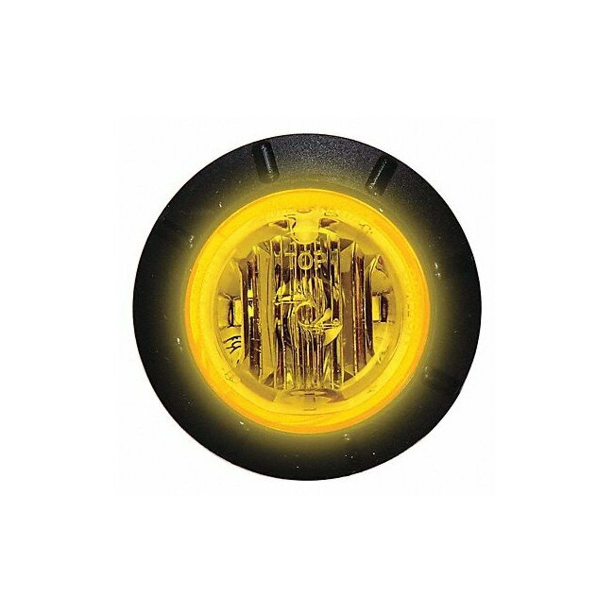 6 LED Amber Clearance Marker Light - 1-1/4 Inch P2PC for Trucks, Trailers & Heavy Equipment - Durable Warning Light for Road Safety & Visibility