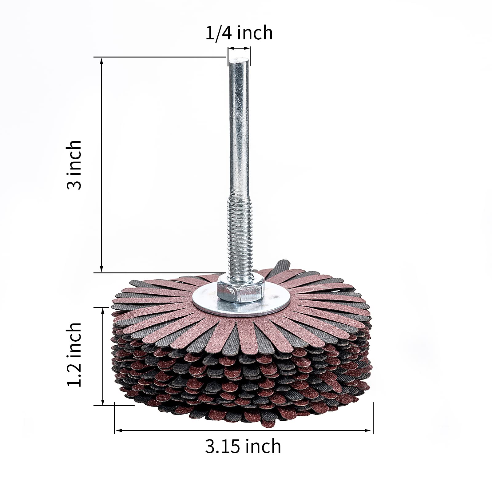 7-Pack Abrasive Cloth Flap Wheel Sanding Kit - 1/4 Inch Shank for Woodworking, Root Carving, Furniture Polishing & Sanding (80-400 Grit) - Perfect for DIY Projects, Metal Finishing & Surface Preparation