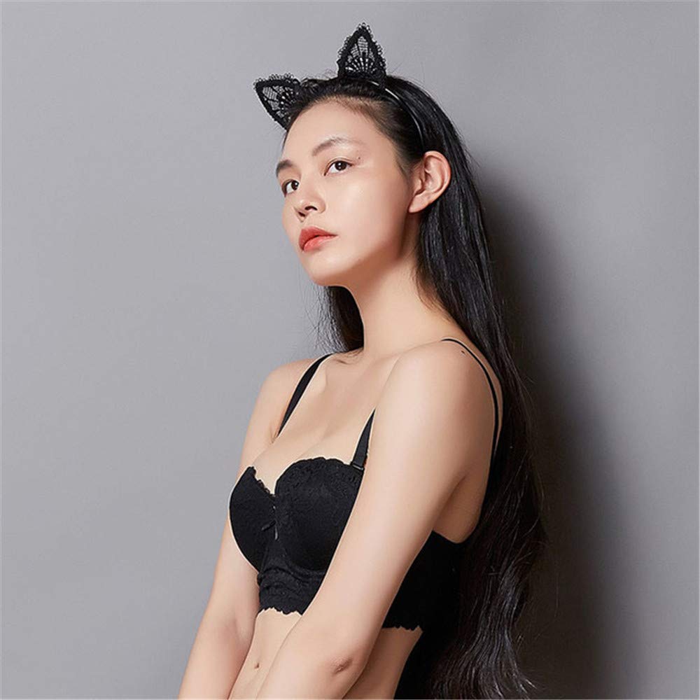 SUNTRADE 2PCS Lace Cat Ears Headband for Women - Elegant Sweet Sexy Hair Accessories for Cosplay, Halloween, Parties & Daily Fashion