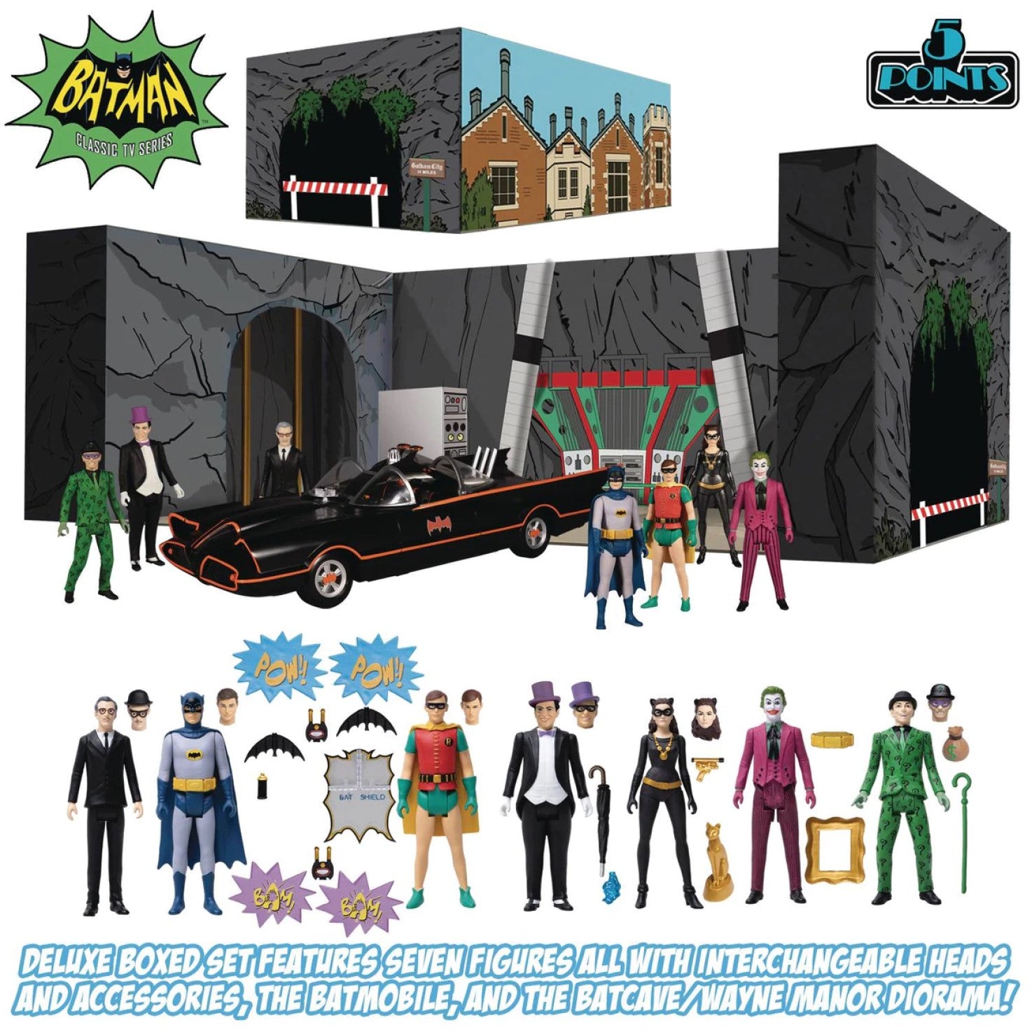 Batman 66 TV Series 5-Point Deluxe Box Set - Complete Collector's Edition for DC Comics Fans & Home Entertainment