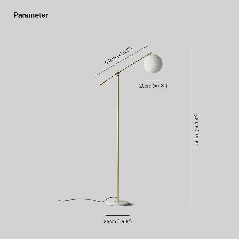 Modern Adjustable White Glass Globe Floor Lamp - Perfect for Living Room, Bedroom, and Office Lighting Decor