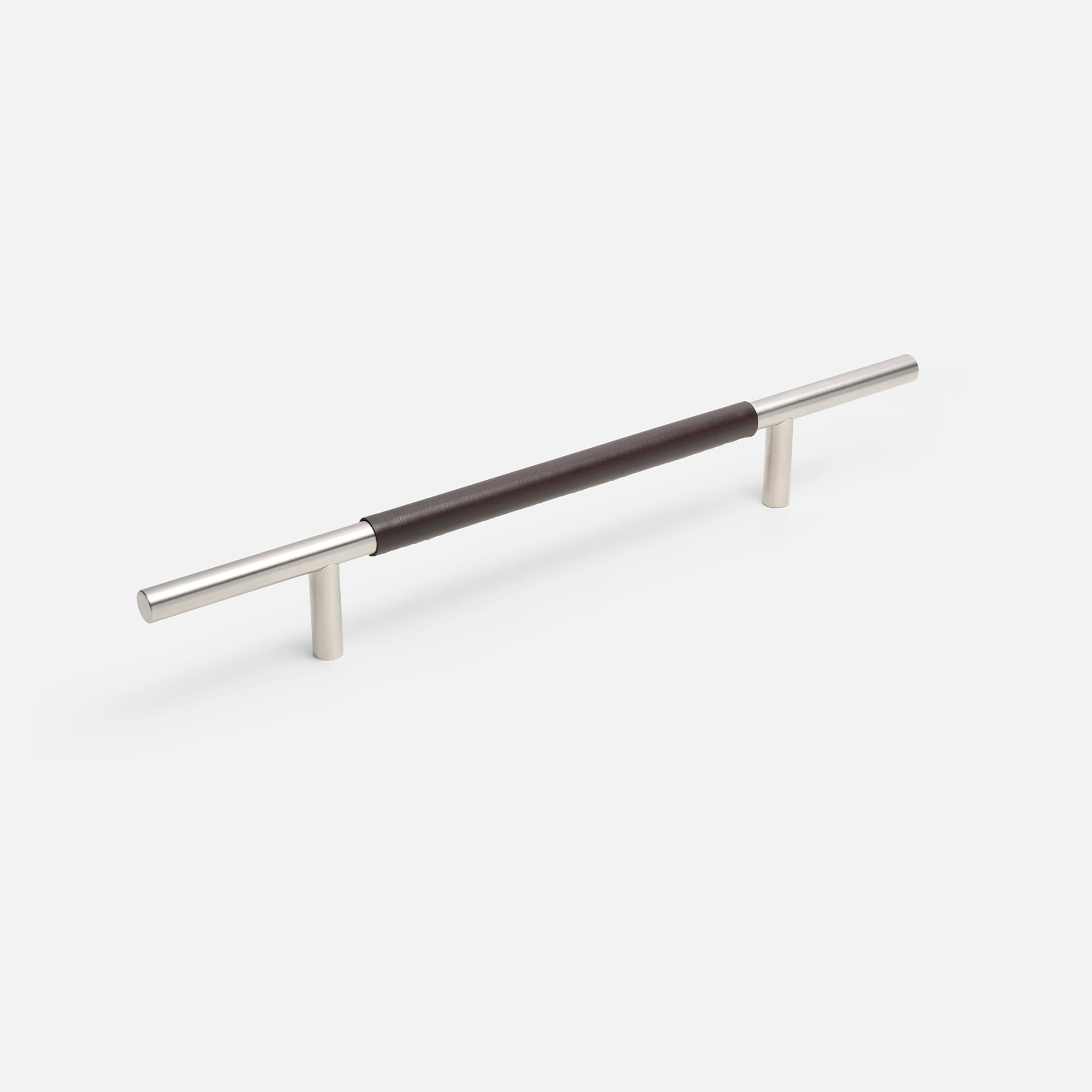 03 Slim Profile Leather Appliance Pull - Satin Stainless Steel Cabinet Handle for Kitchen, Bathroom & Furniture Drawers - Durable & Stylish Hardware Upgrade