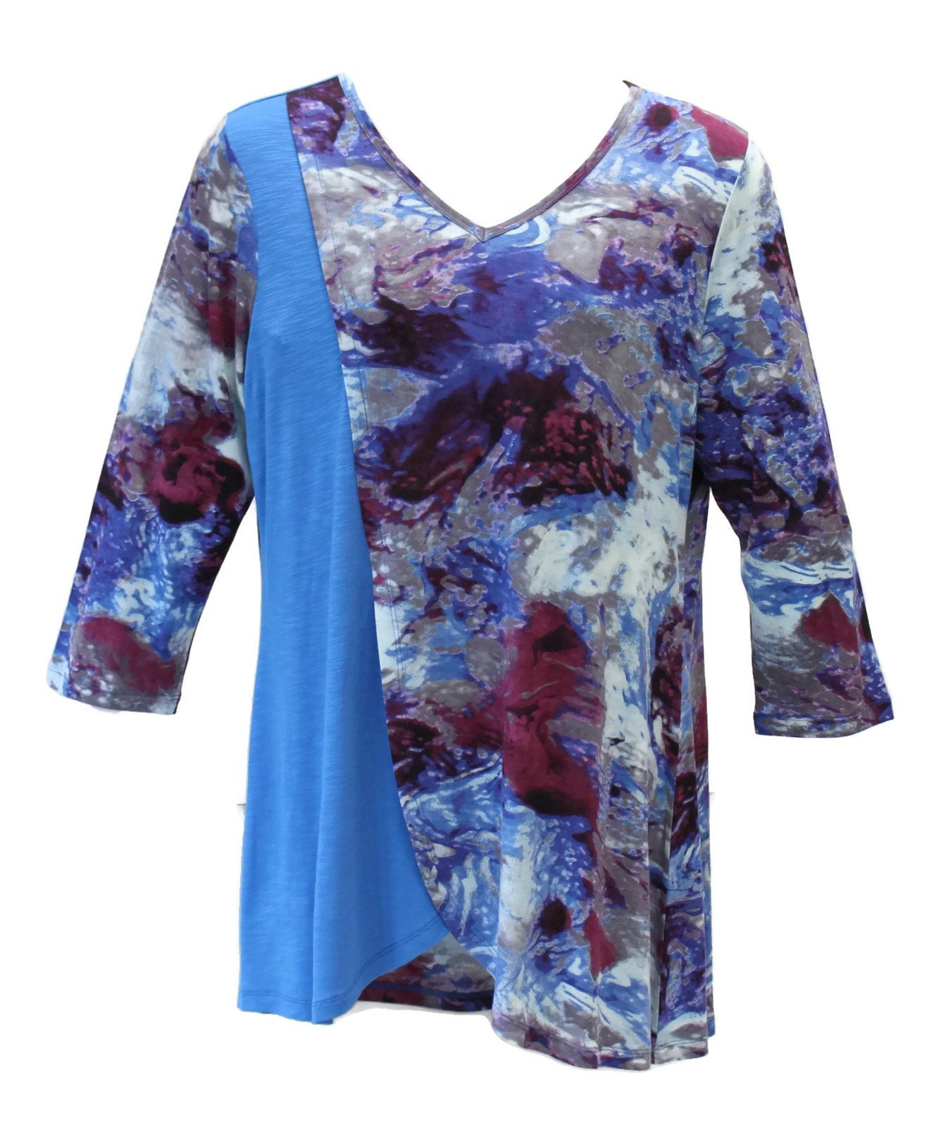 Parsley & Sage Women's Patricia Layered Hem Tunic Top - Flowy Casual Blouse for Work, Date Night & Everyday Wear