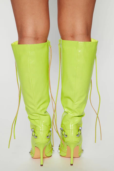 Bella Boots Lime Green Women's Ankle Boots - Waterproof & Comfortable for Fall/Winter Fashion, Outdoor Hiking, and Casual Wear